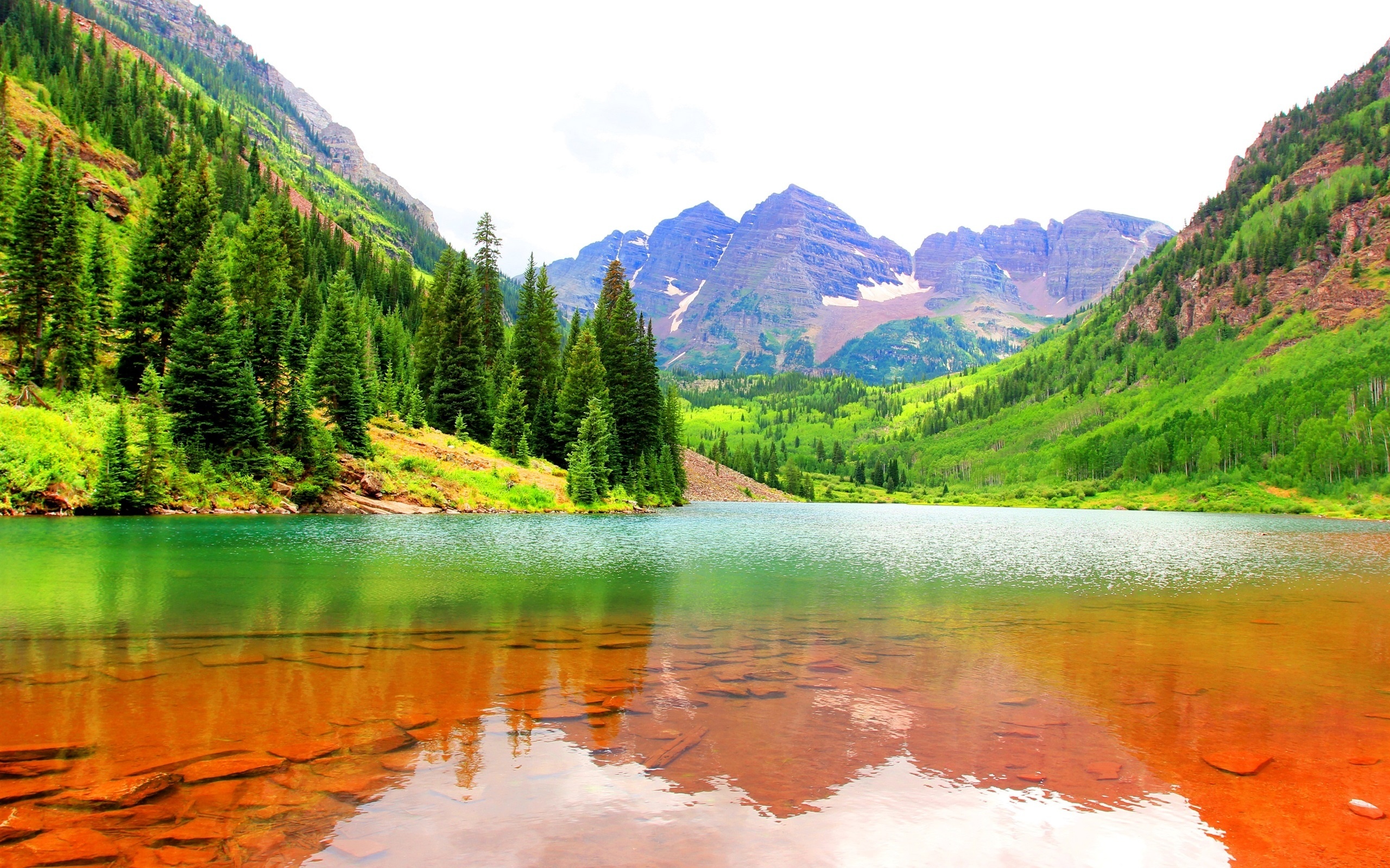 maroon bells, colorado, usa, lake, mountains, trees