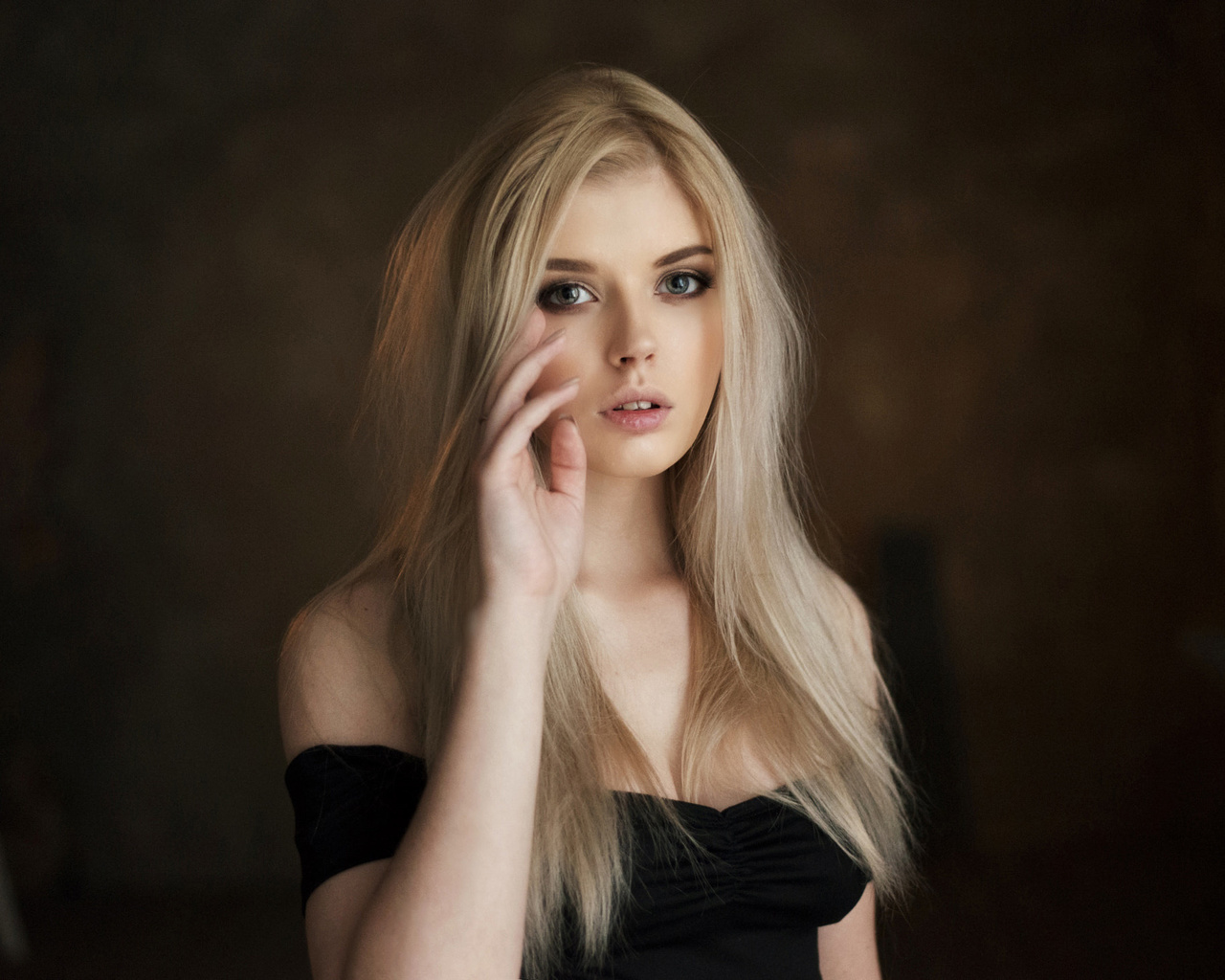 women, selena werner, maxim maximov, bare shoulders, portrait, blonde