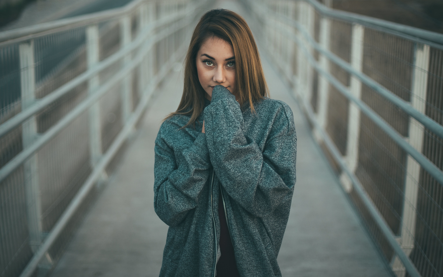 women, portrait, sweater, bridge, women outdoors