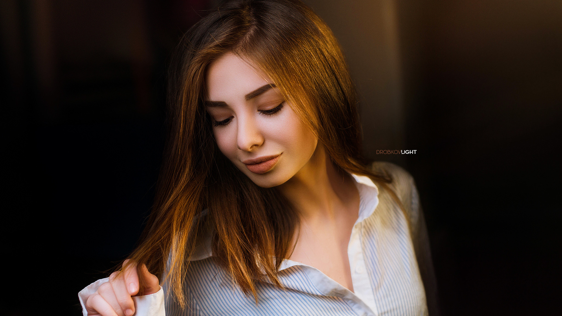 women, face, portrait, shirt, smiling, alexander drobkov