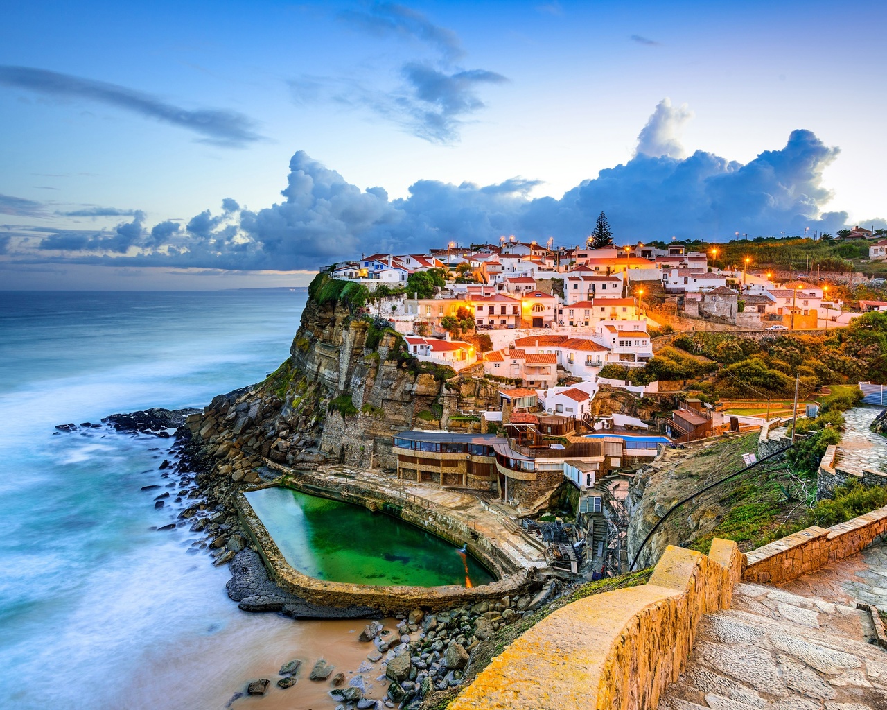 sintra, sea, coast, sunset, serra de sintra, portugal