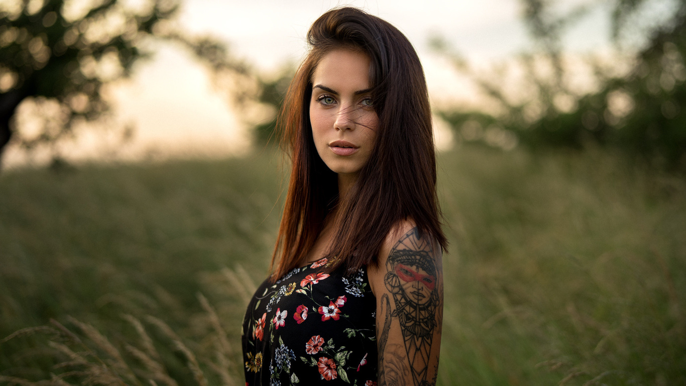 women, marlen valderrama alvarez, tattoo, portrait, martin kuhn, women outdoors