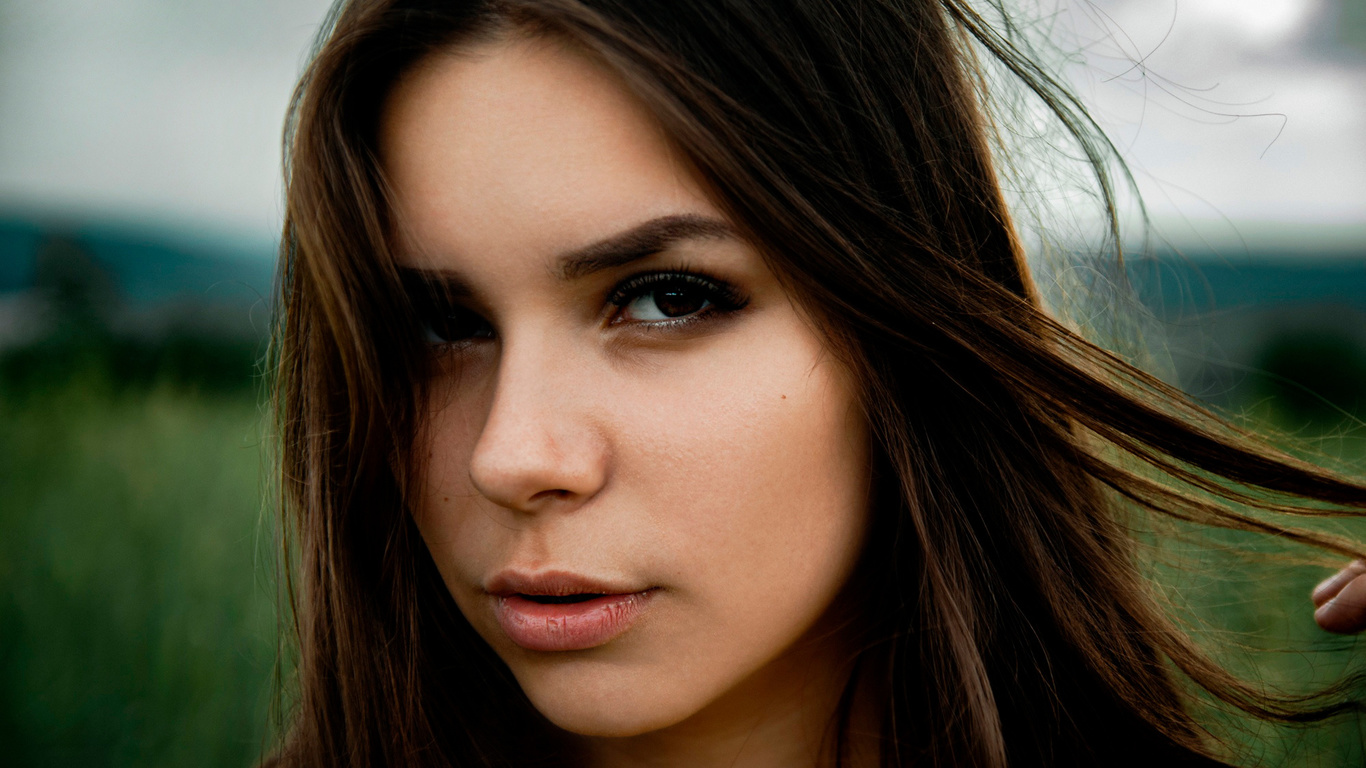 women, face, portrait, women outdoors, sky