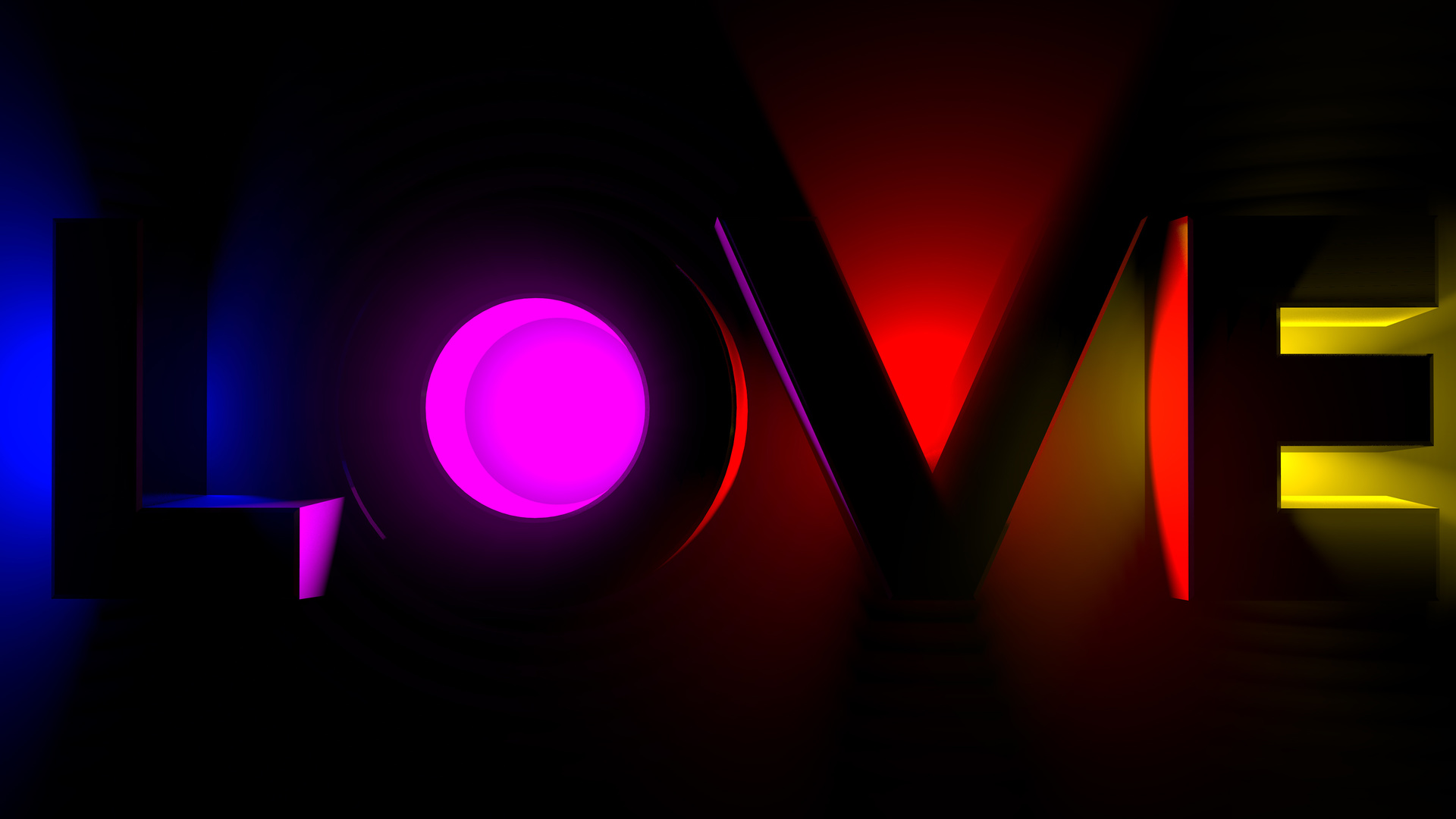 neon, love