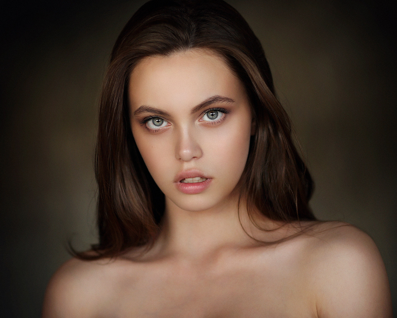 women, portrait, dmitry arhar, bare shoulders, face