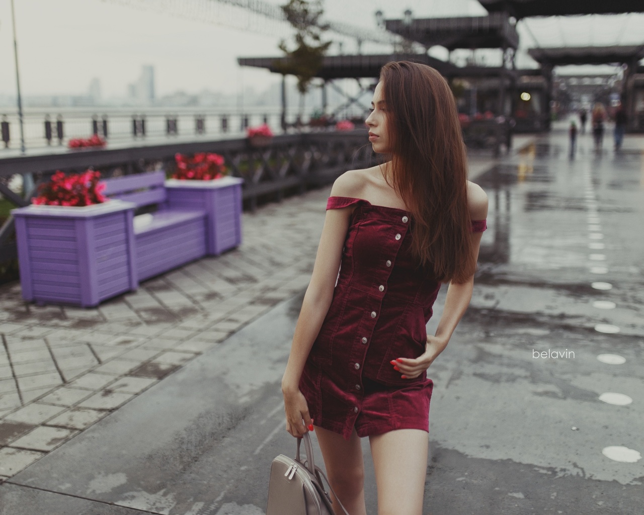 women, alexander belavin, dress, portrait, hand bags, red nails