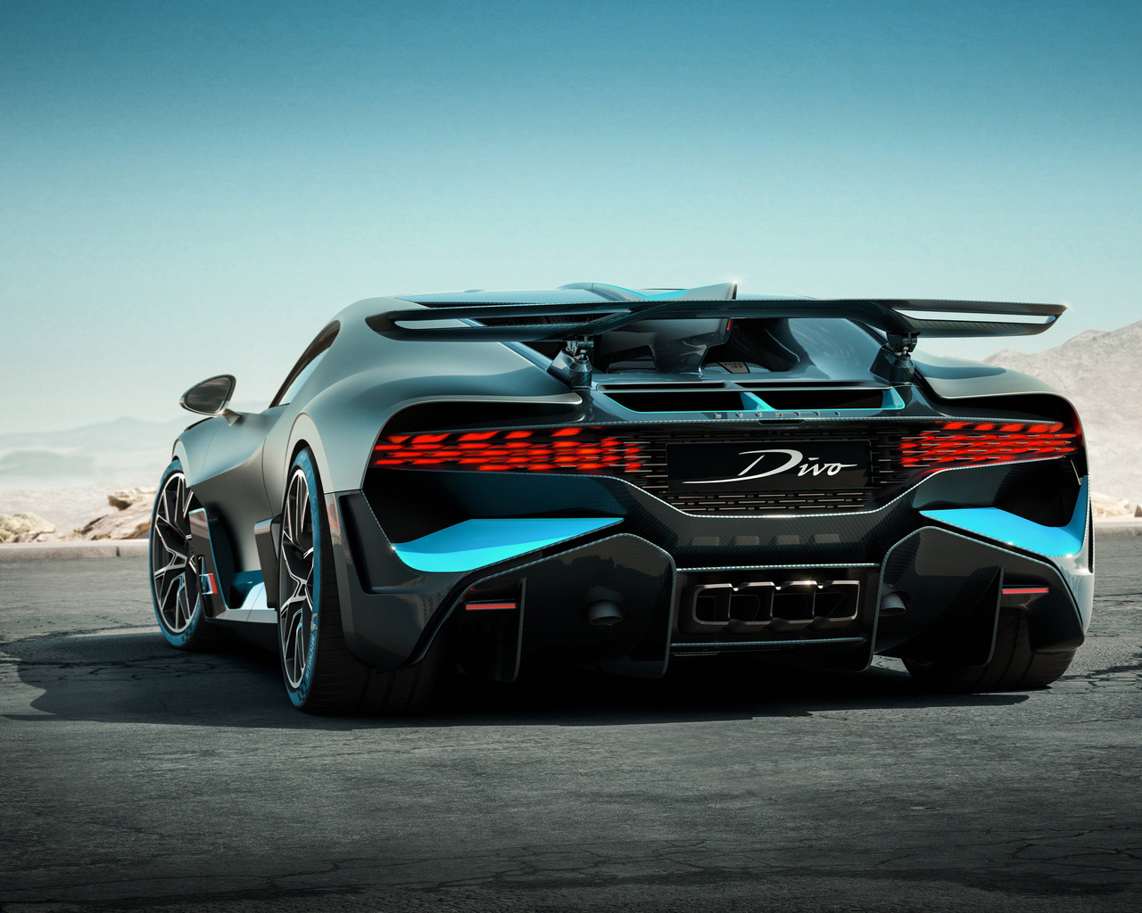 bugatti, divo, rear view, new, hypercar