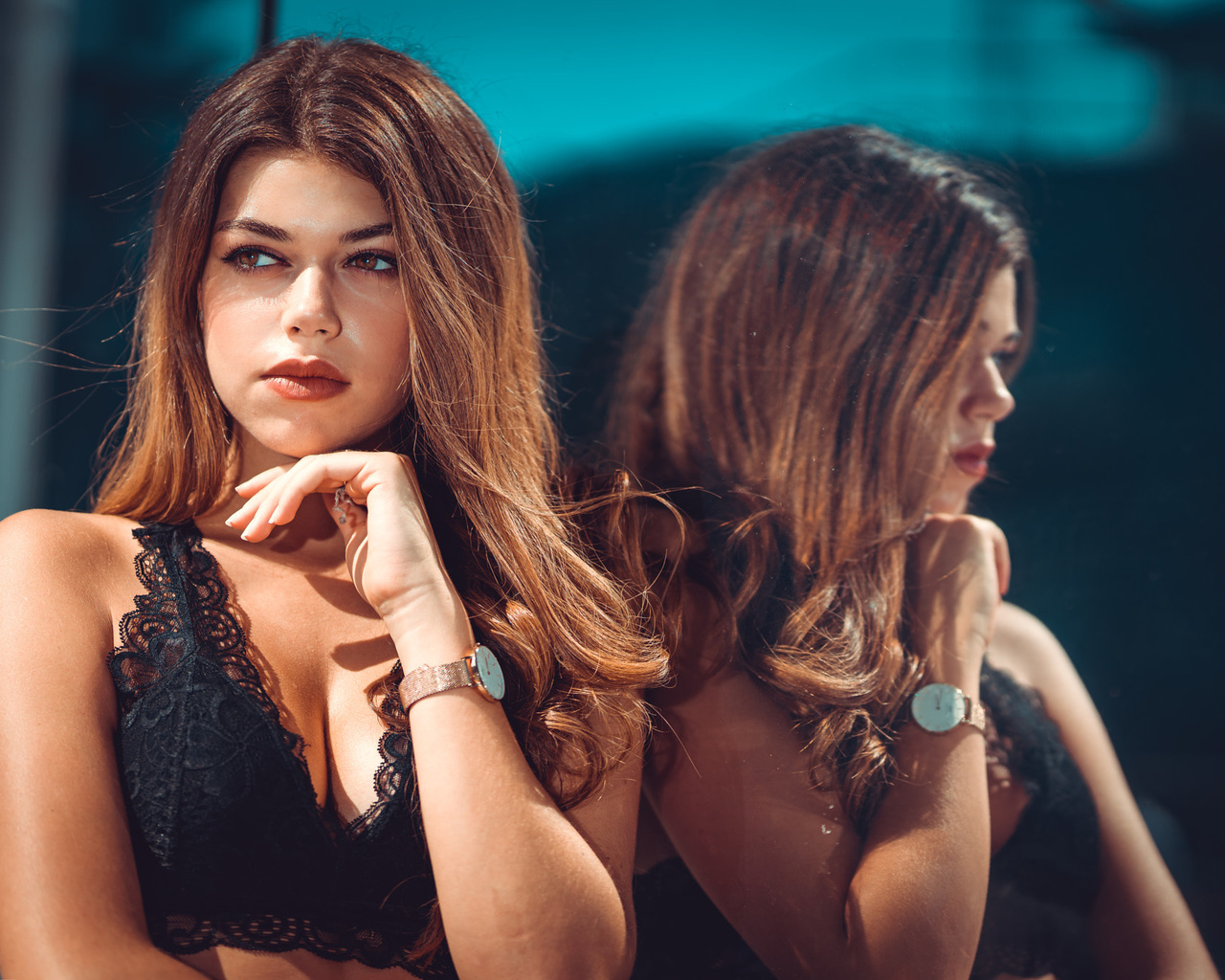 women, portrait, marco squassina, reflection