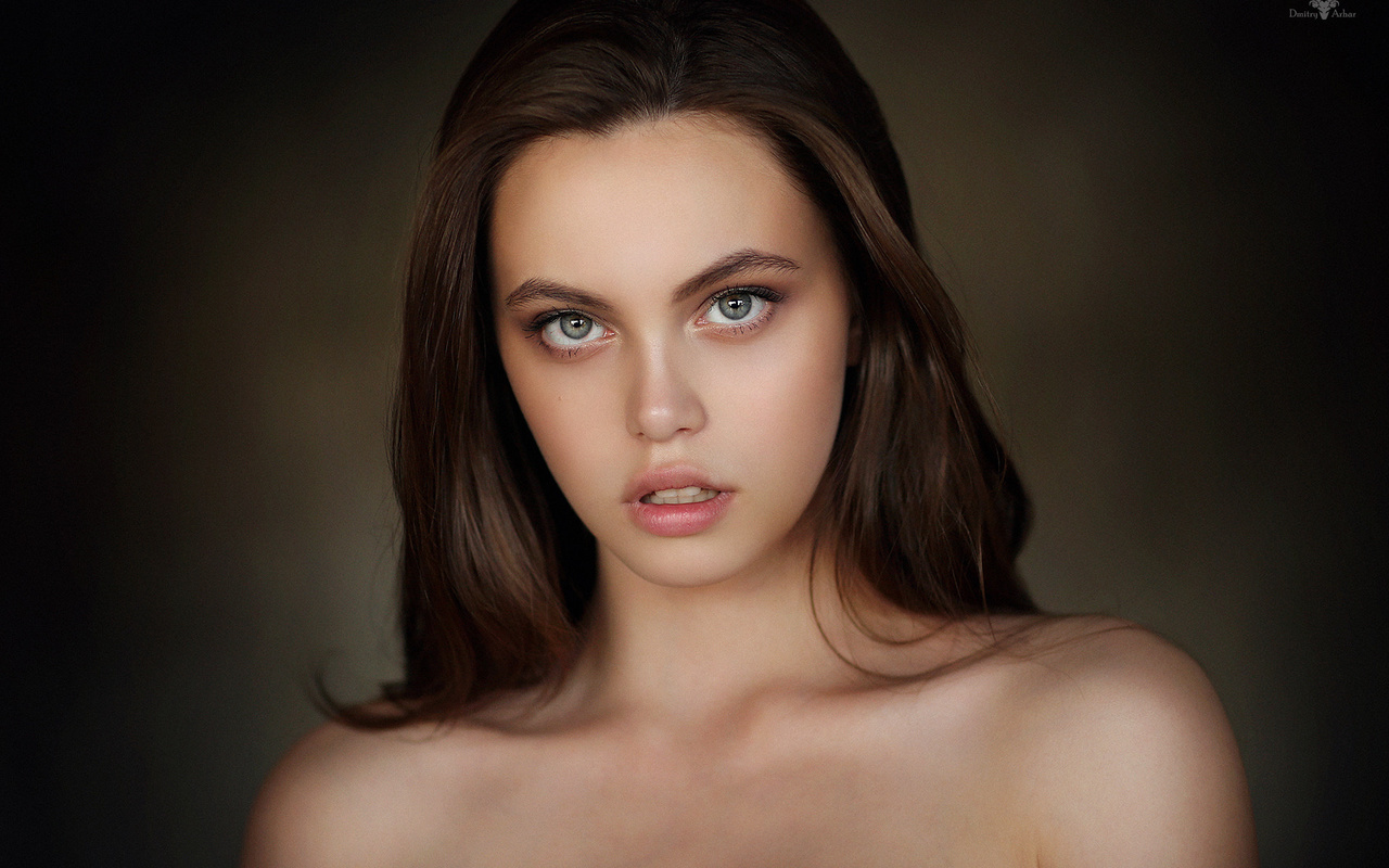 women, portrait, dmitry arhar, bare shoulders, face