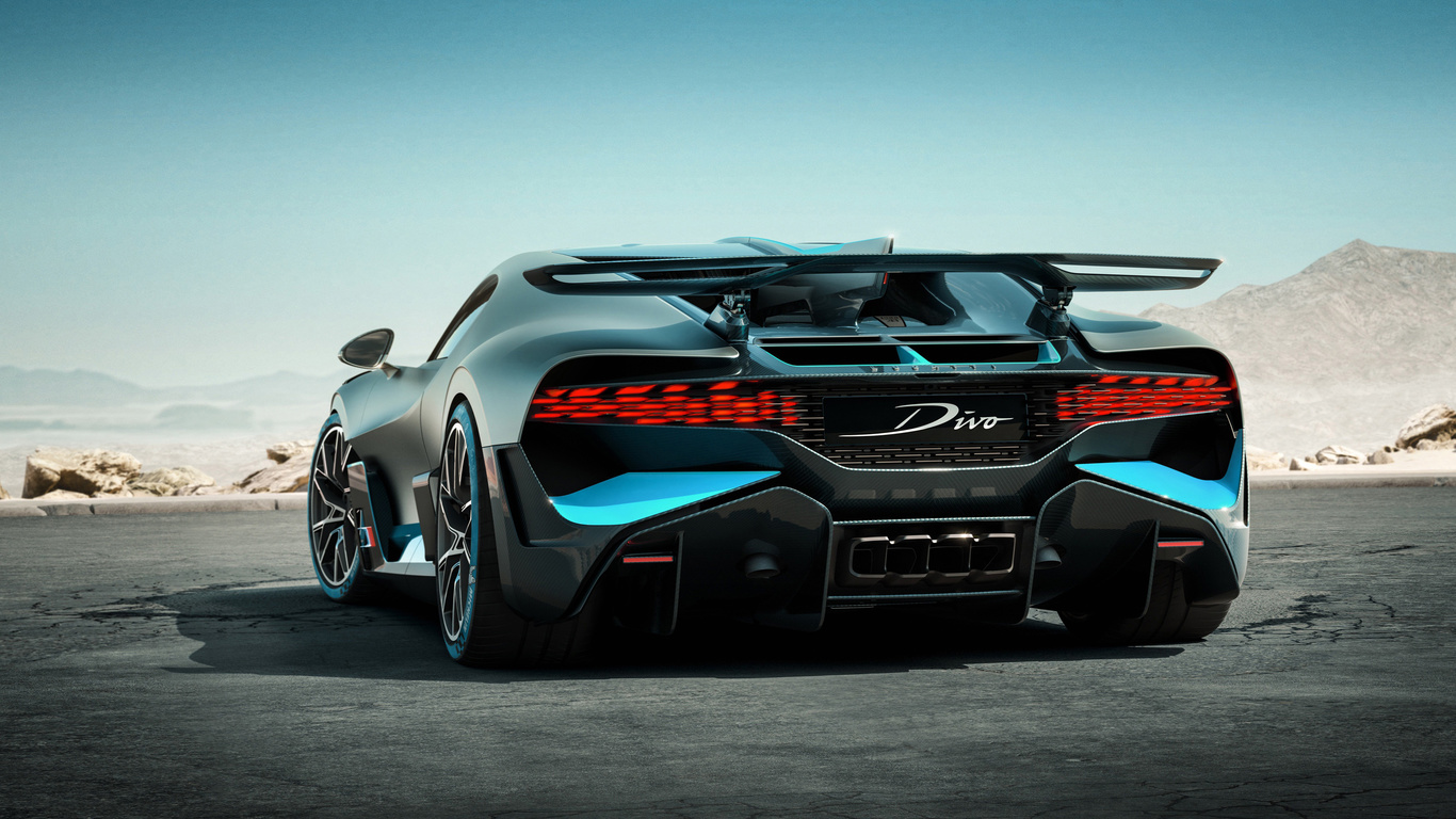 bugatti, divo, rear view, new, hypercar