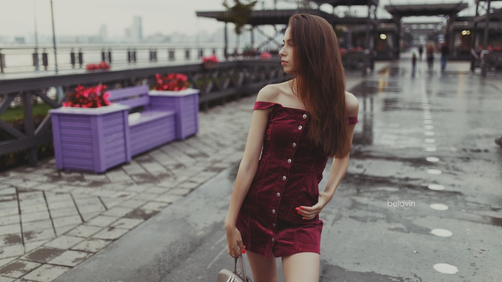 women, alexander belavin, dress, portrait, hand bags, red nails