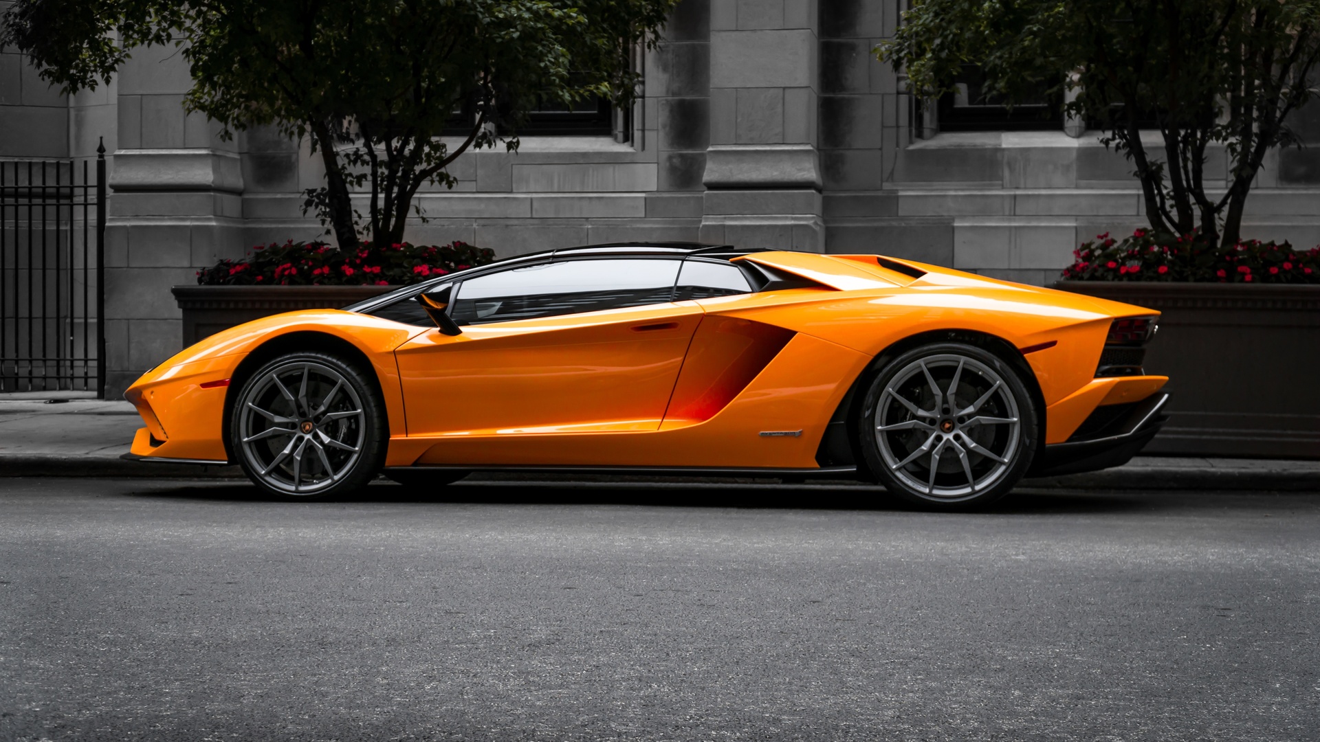 orange, lambo, aventador