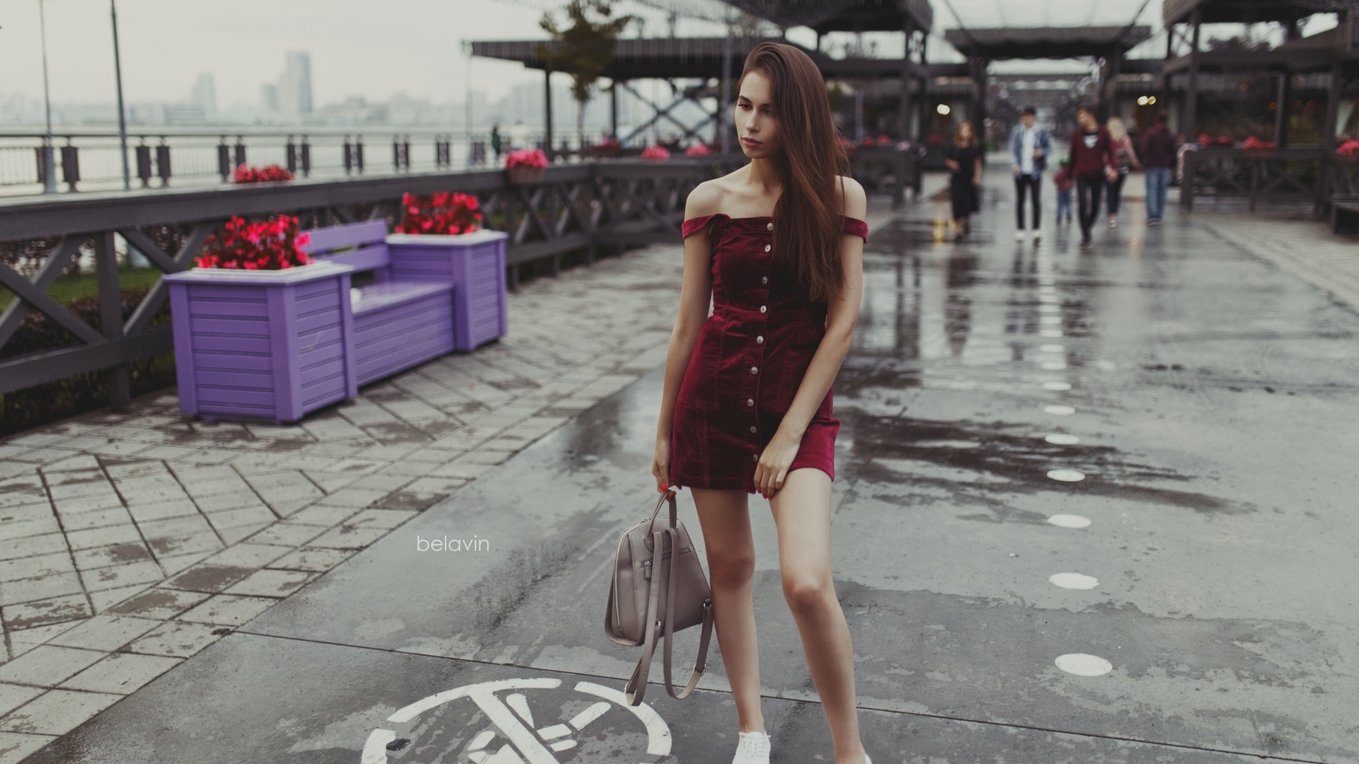 women, alexander belavin, dress, portrait, hand bags, red nails