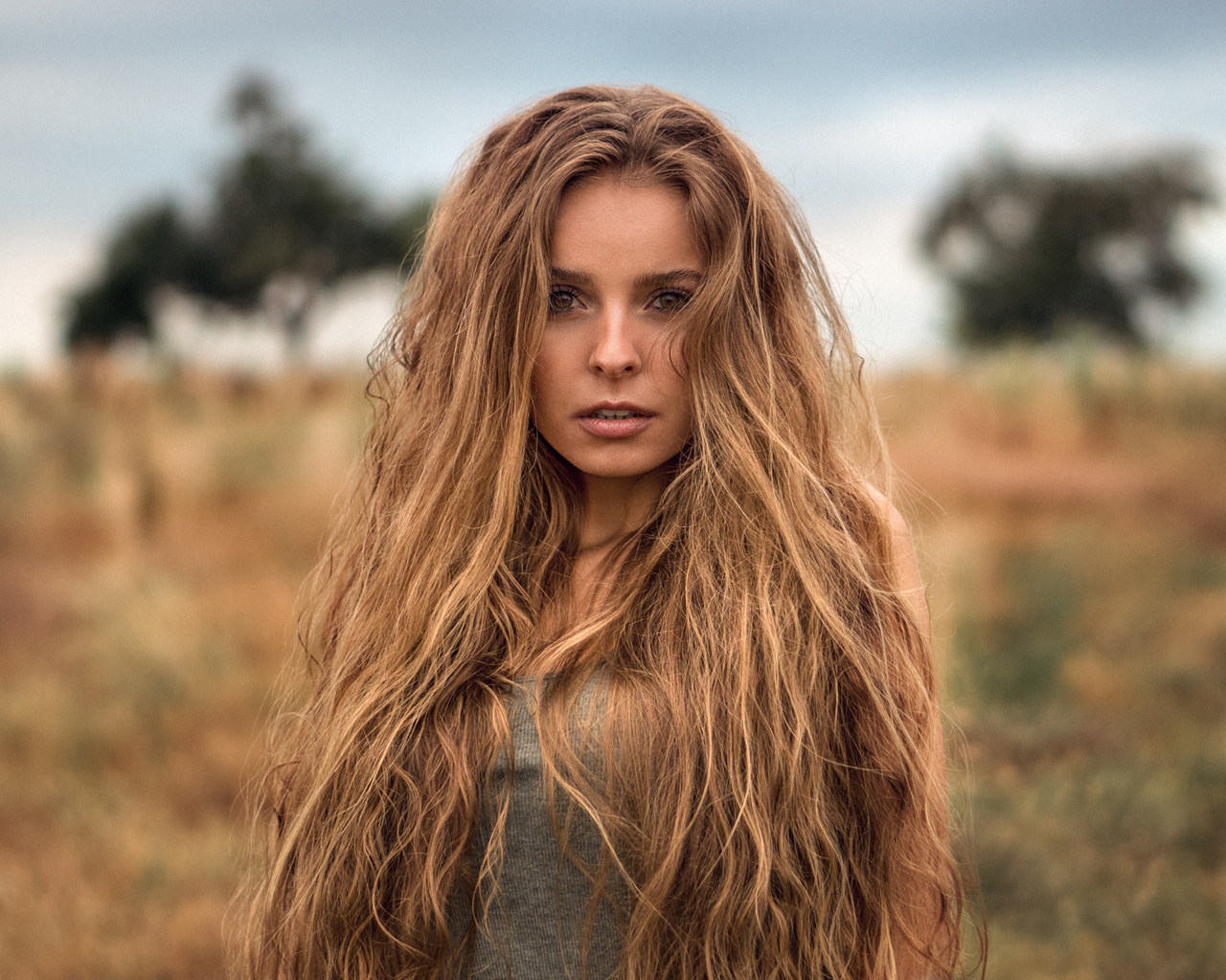 women, portrait, martin kuhn, blonde, long hair