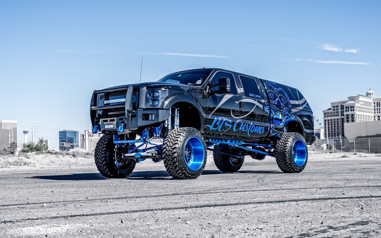 ford, f-250, dark knight, luxury tuning, suv, blue