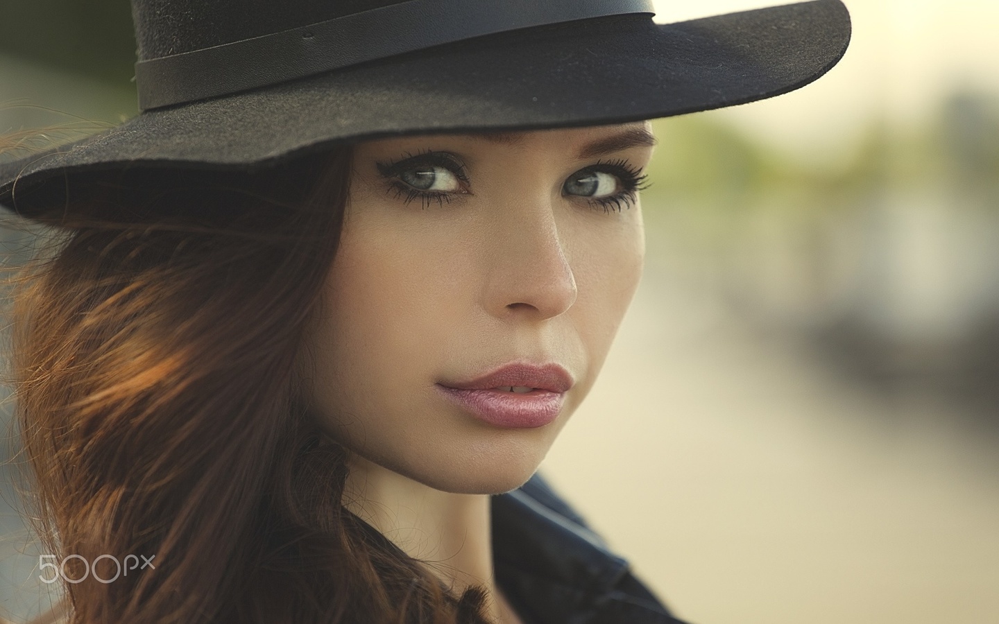 women, face, hat, depth of field, eyes, portrait, lips, closeup, juicy lips, 500px, yuri egoroff