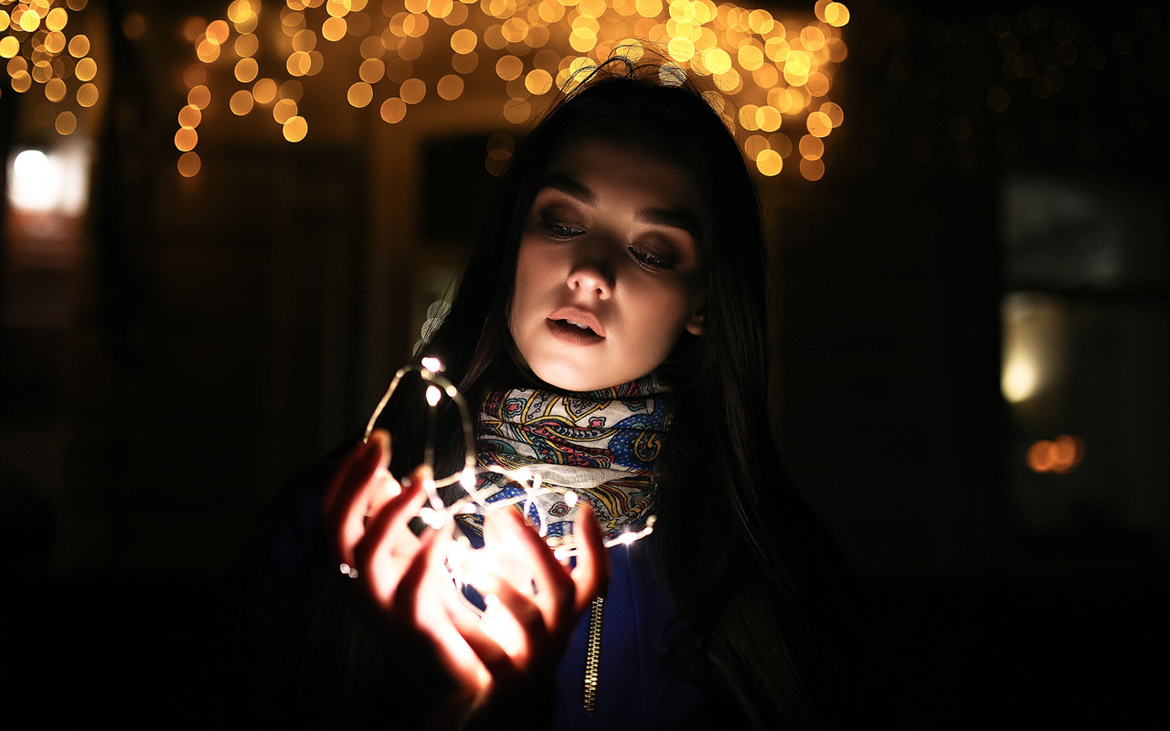 women, face, portrait, bokeh, scarfs, weater