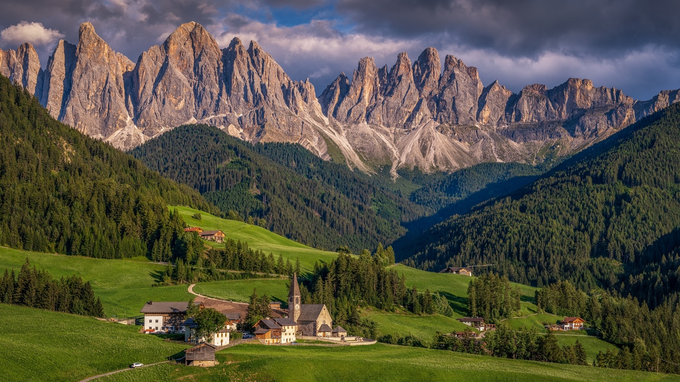 santa magdalena, dolomites, val di funes, italy