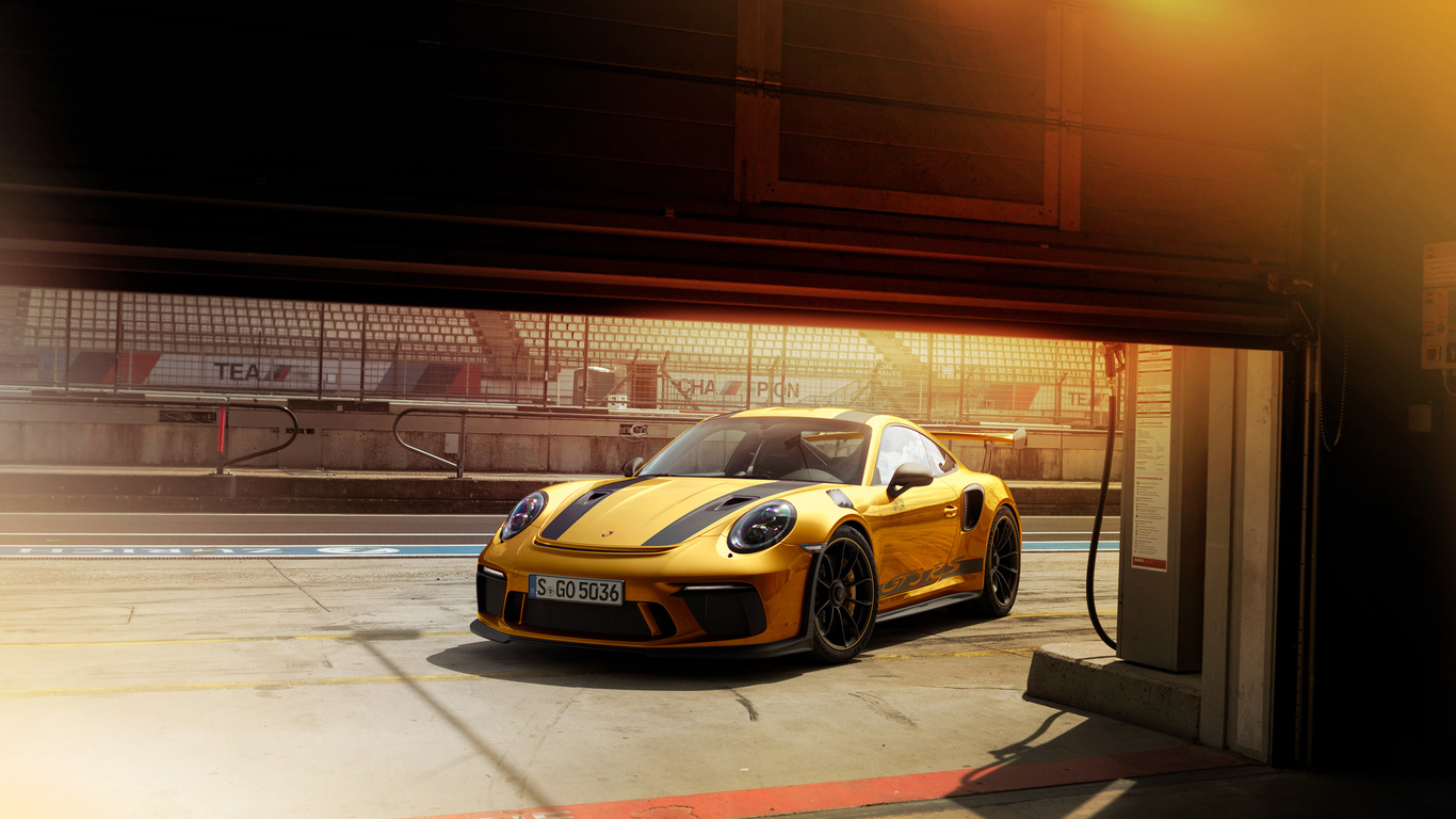 porsche, 911, gt3, rs, gold