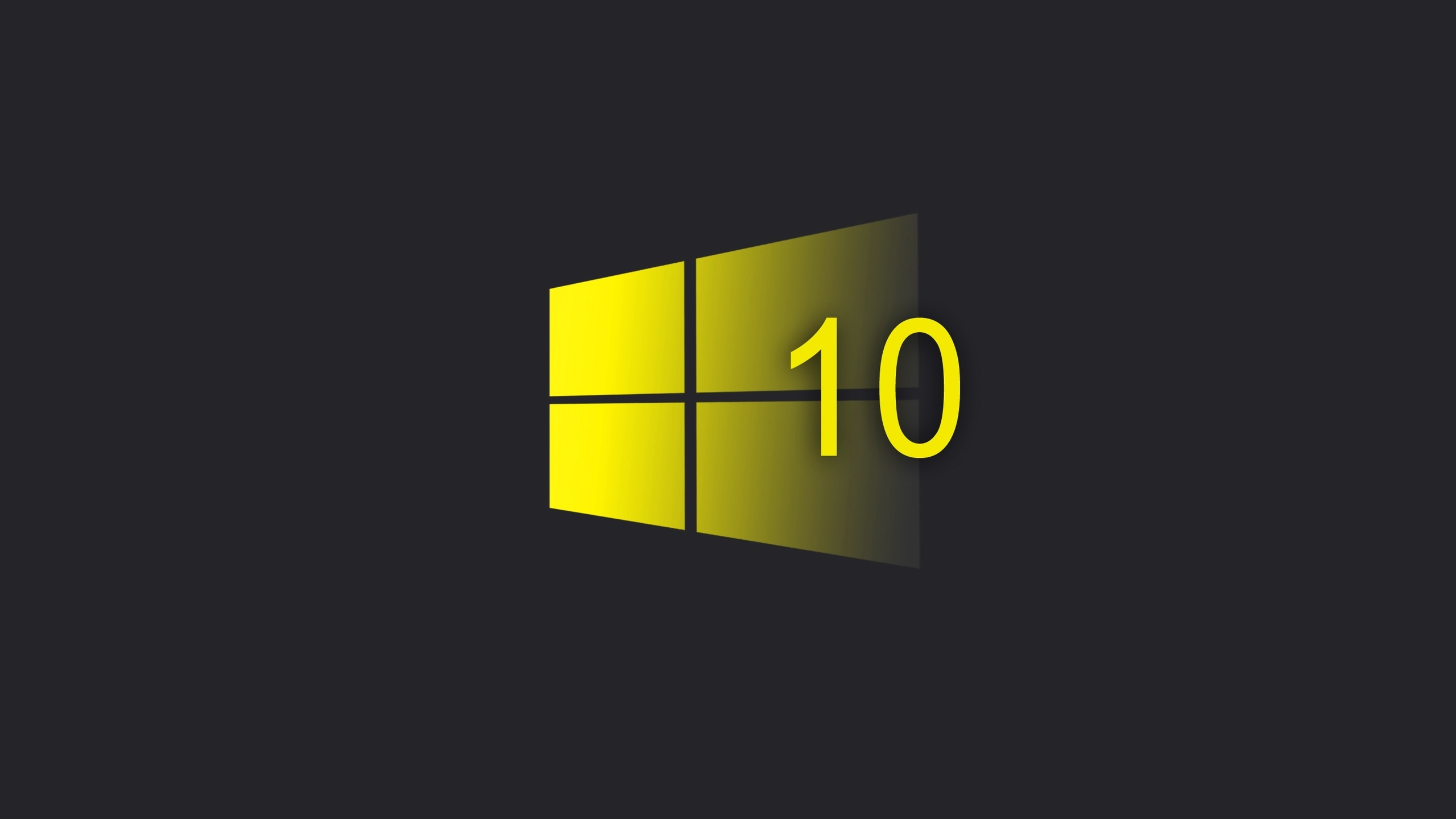 windows 10, yellow, logo, minimalism