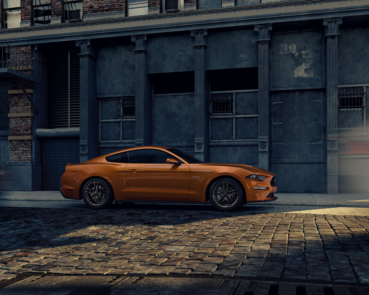 ford, mustang, city, street