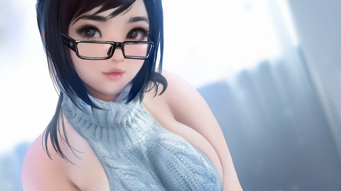 anime, beauty spot, sakimichan, virgin killer sweater, mei (overwatch)