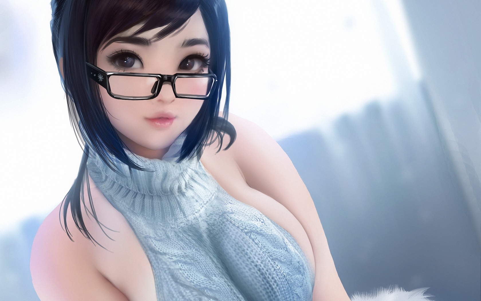 anime, beauty spot, sakimichan, virgin killer sweater, mei (overwatch)