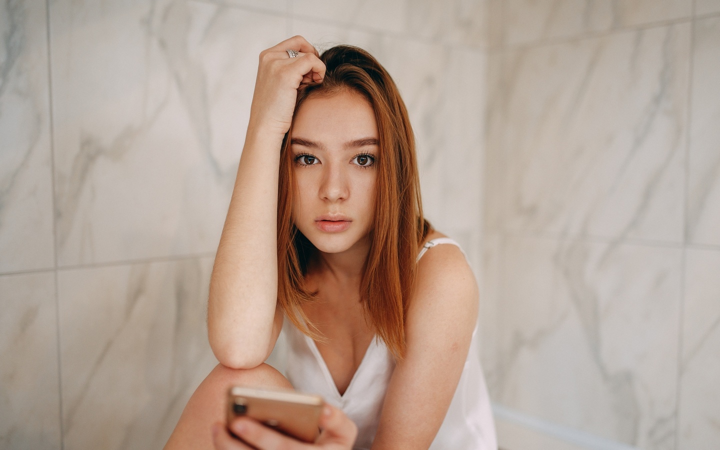 women, portrait, smartphone, face