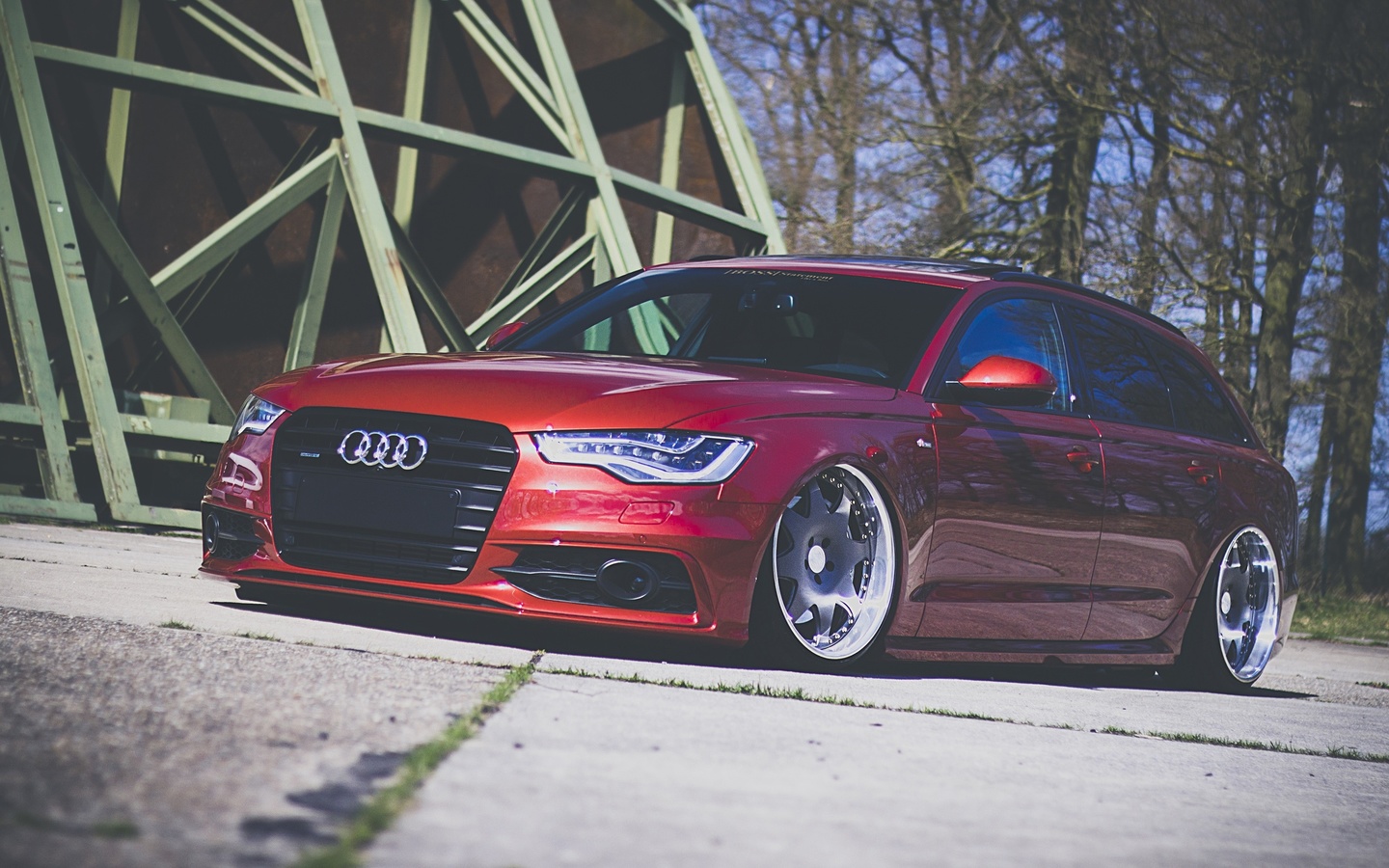 red, audi, a4, quattro, wago