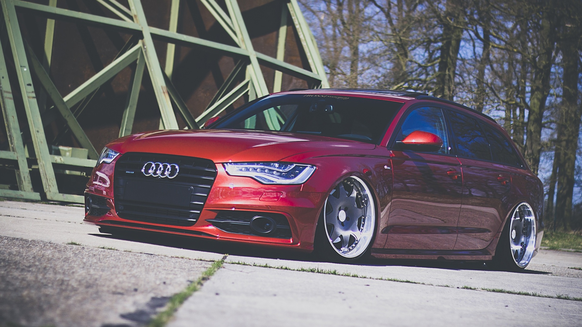 red, audi, a4, quattro, wago