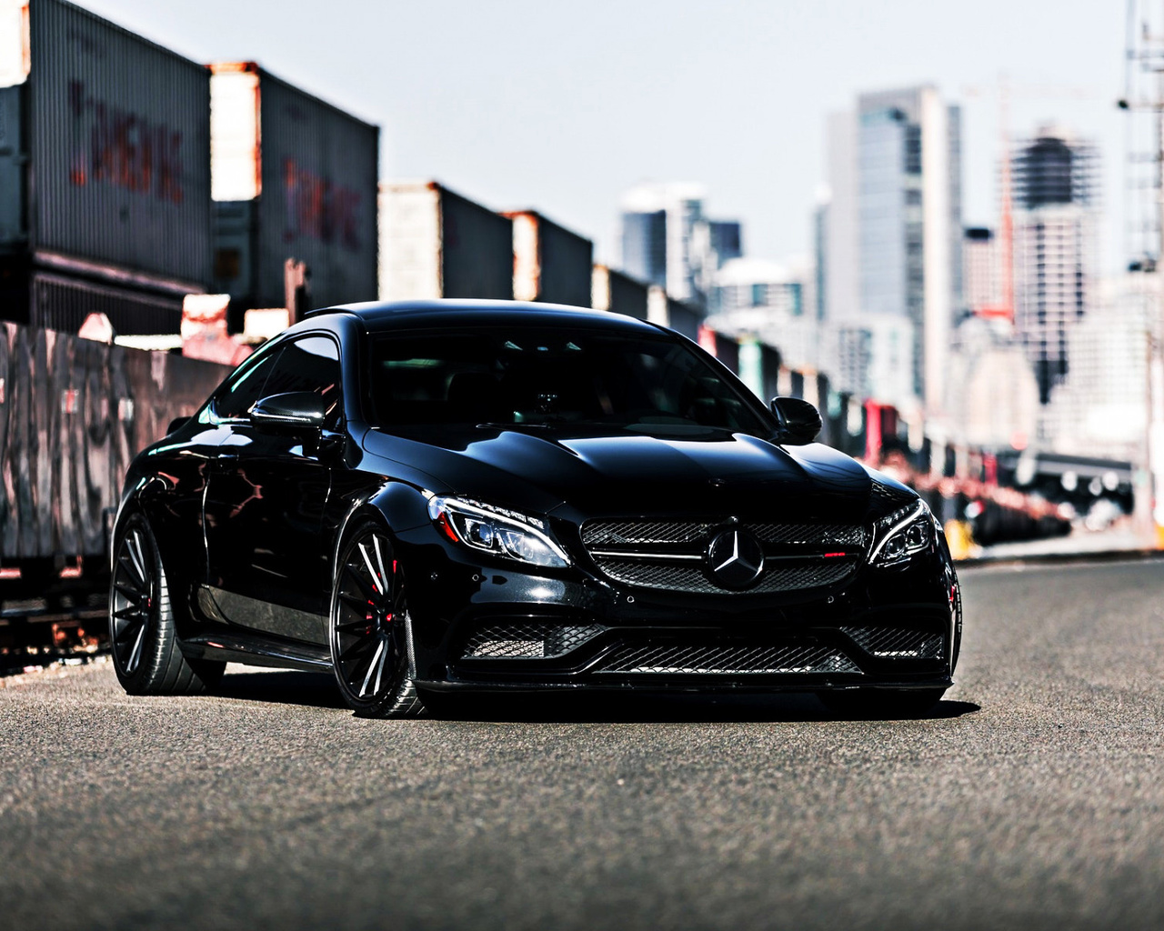 mercedes-benz, c63, amg, black