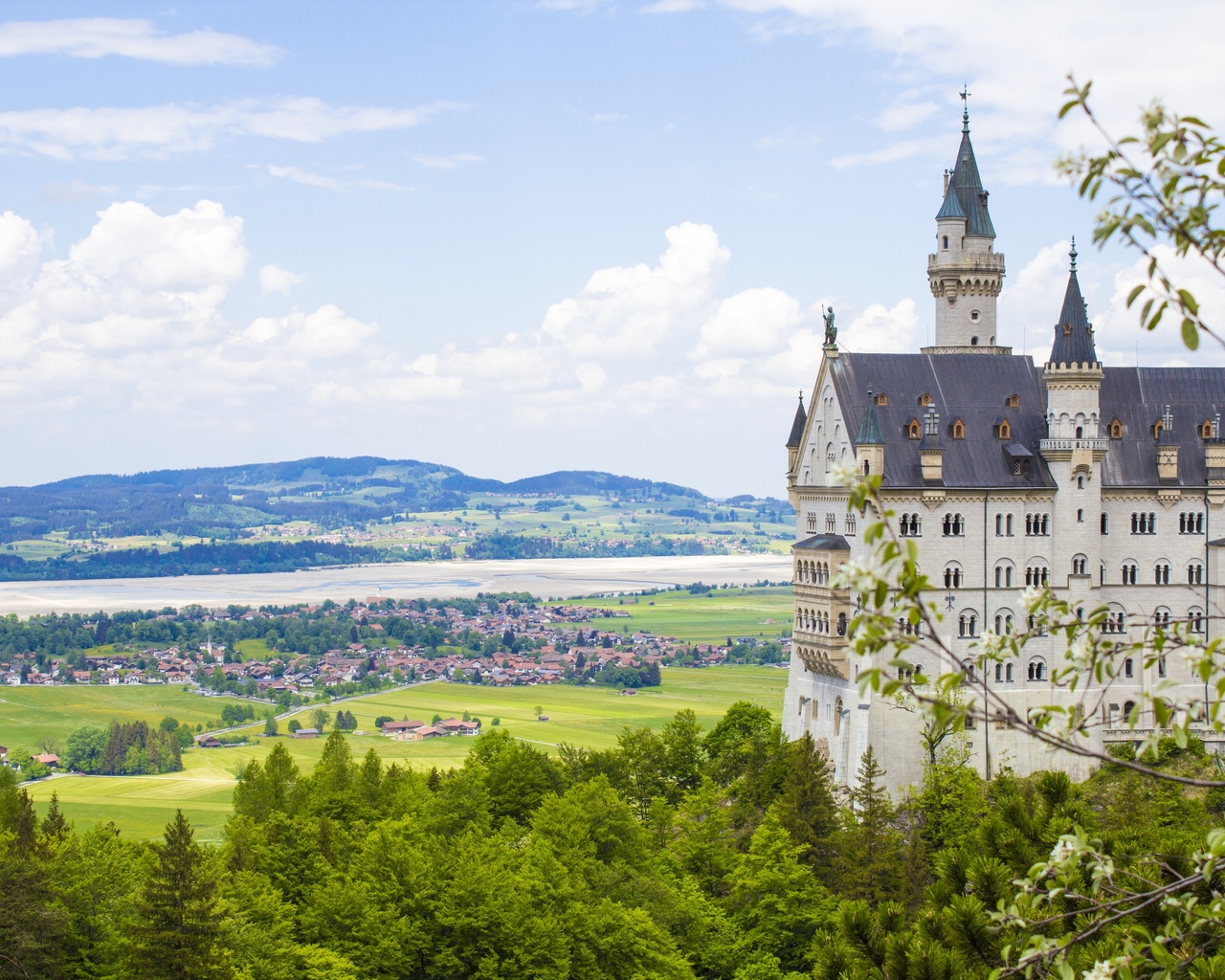 , , , germany, mountain, , bavaria, spring, alps, neuschwanstein castle