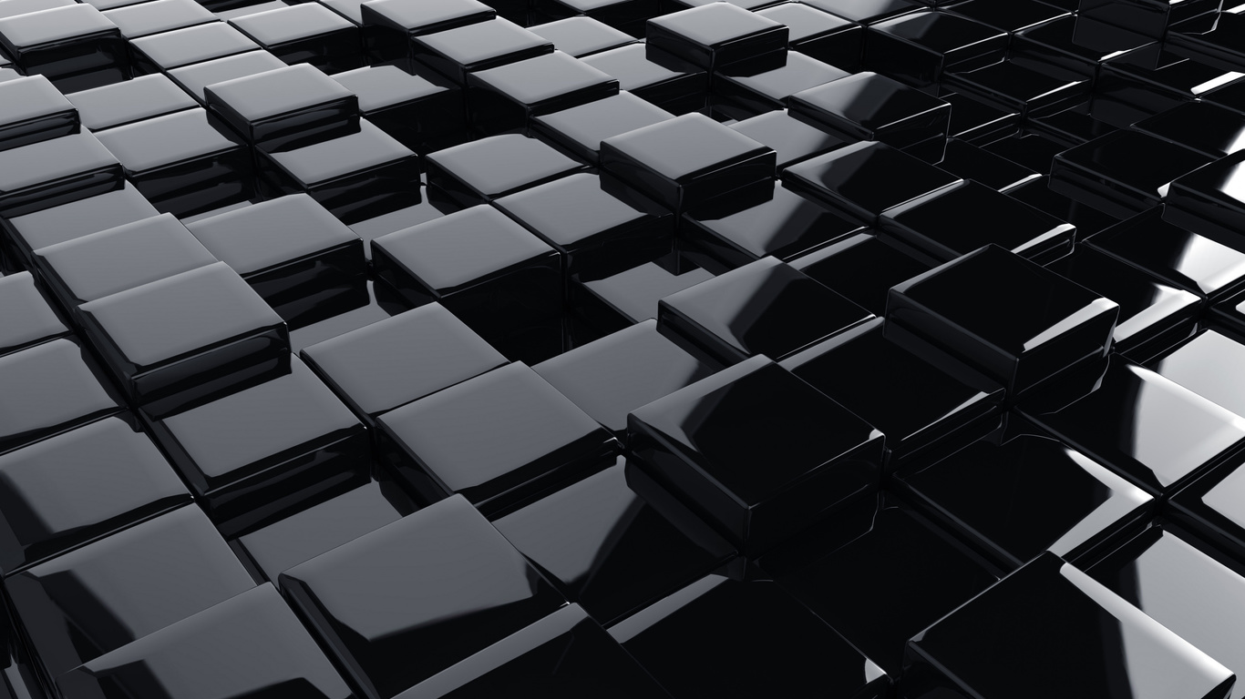 3d, black, cubes