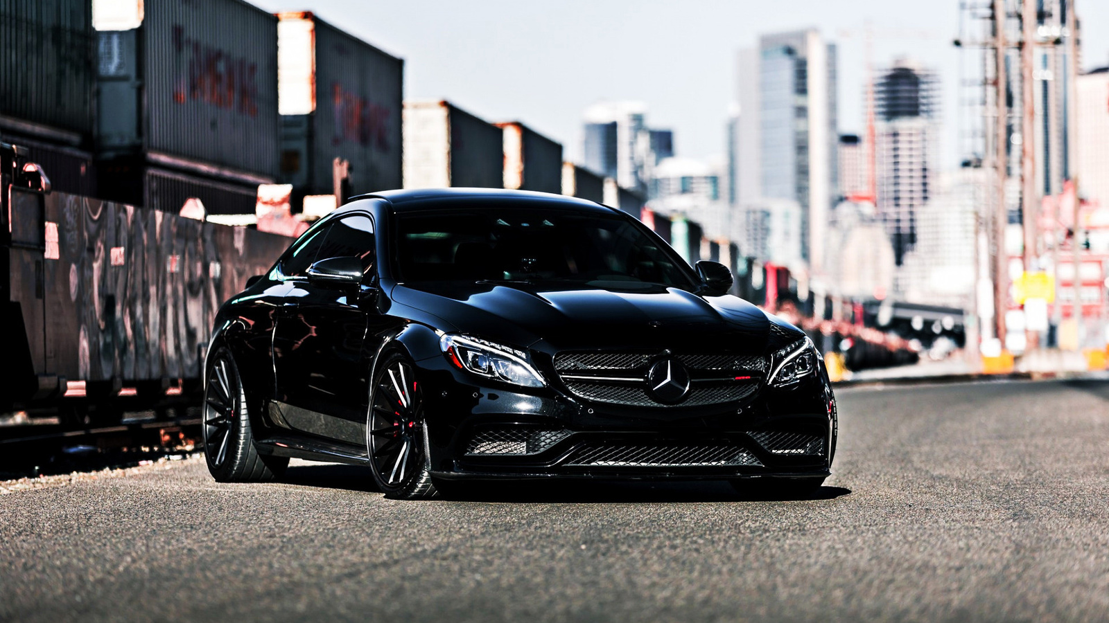 mercedes-benz, c63, amg, black