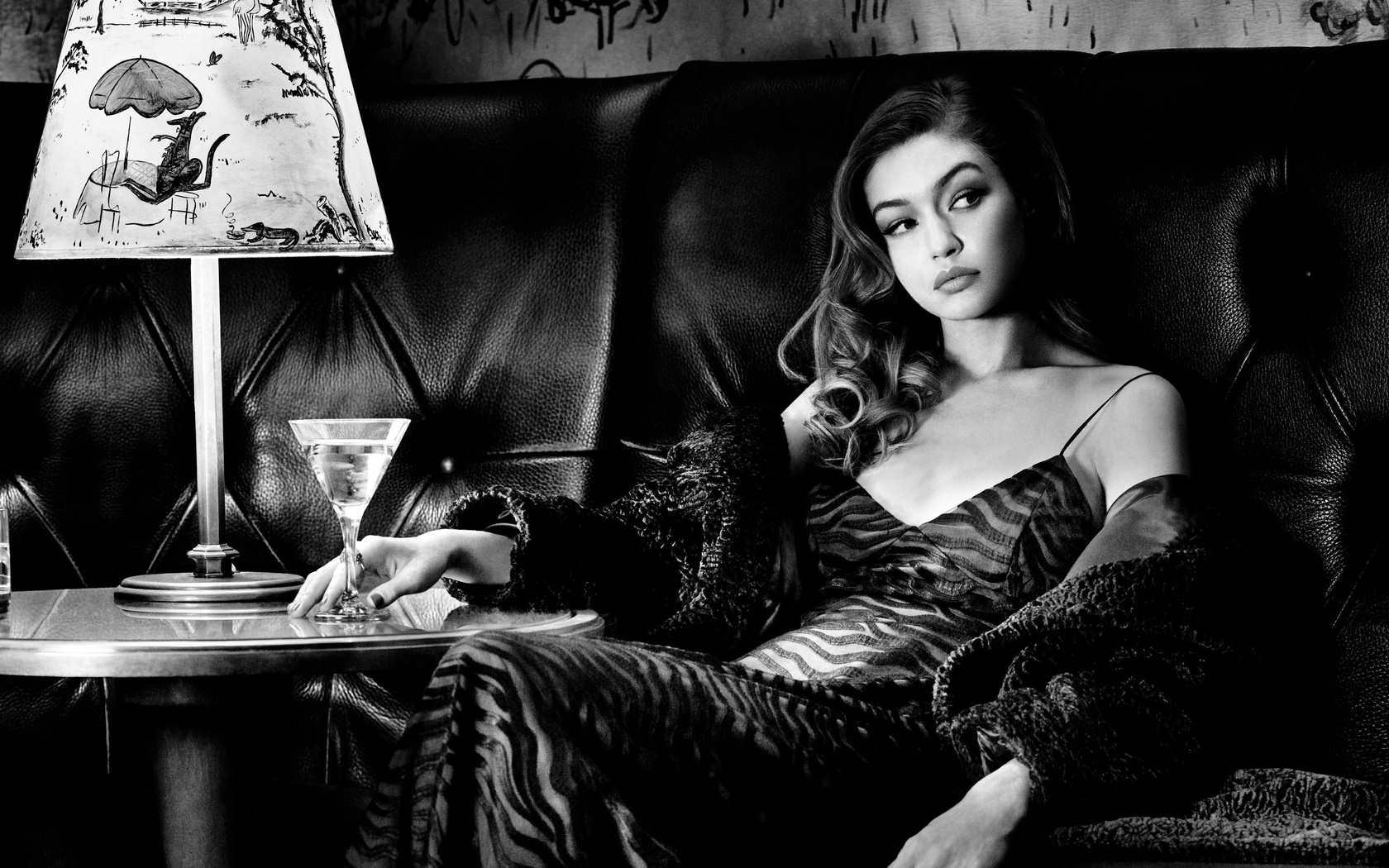 gigi hadid, monochrome, 