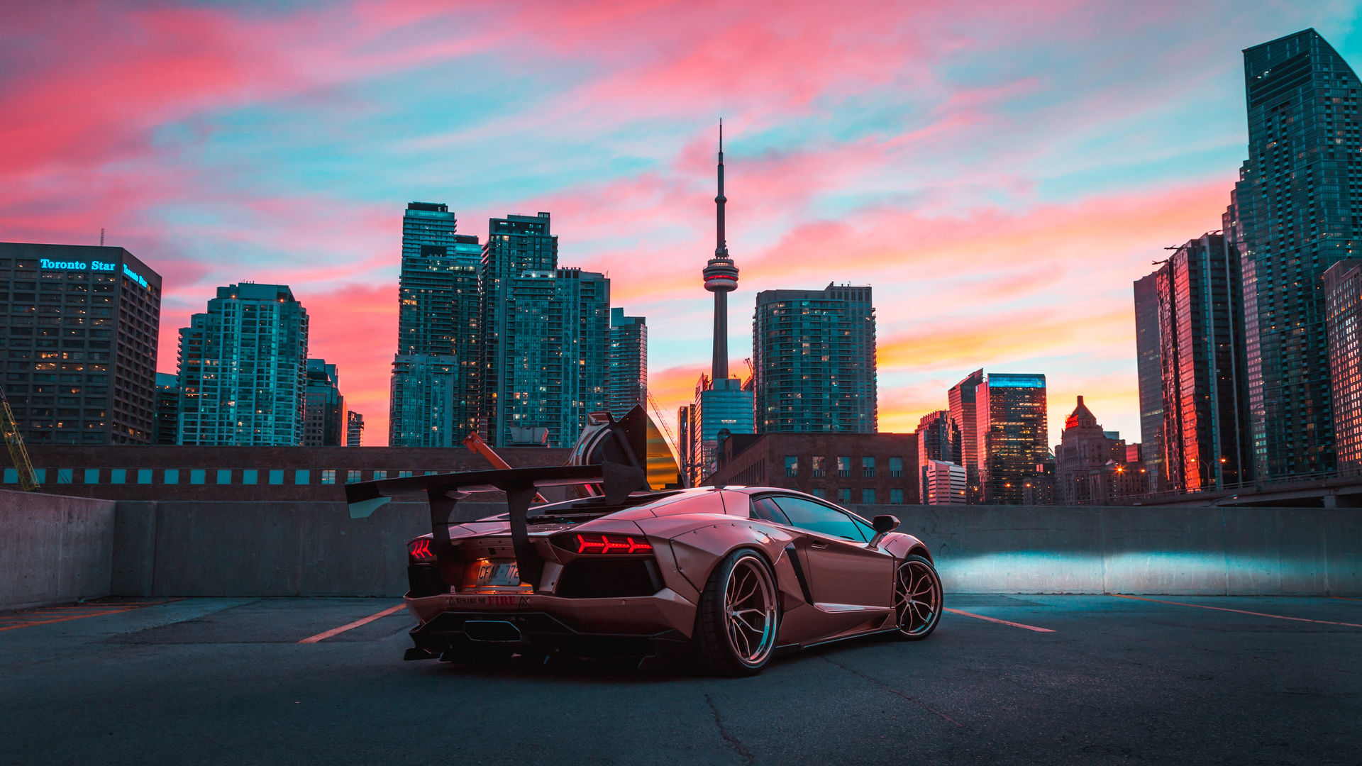 custom, lamborghini, aventador, in cn tower