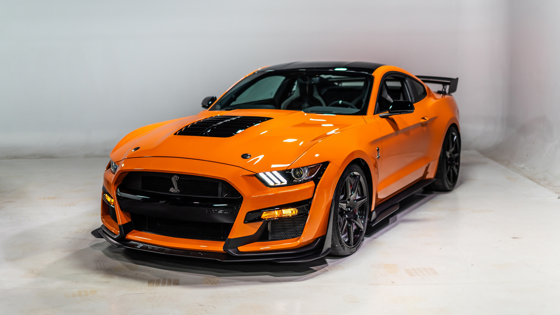 ford, mustang, shelby, gt500, 2020, orange, supercar