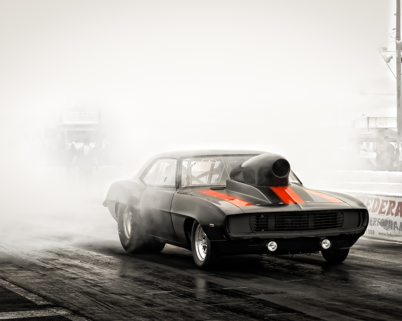 drag racing, smoke, cars