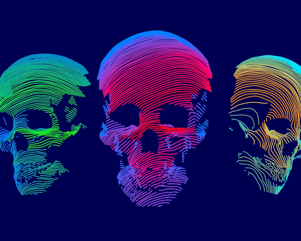 , colorful, skull