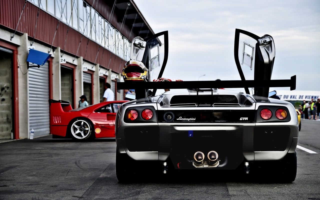 lamborghini, diablo, back view, black, supercar