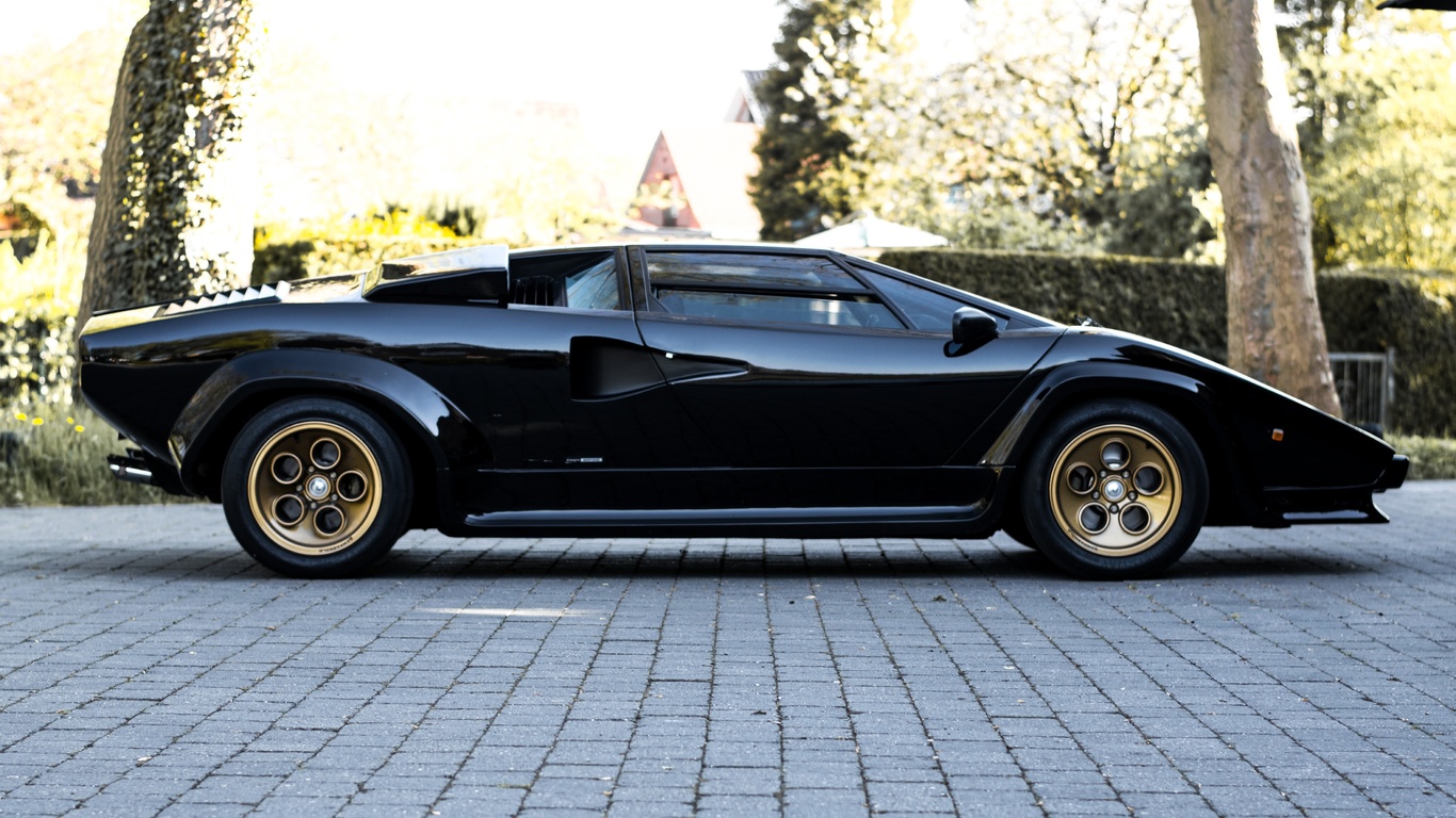 lamborghini, countach, black