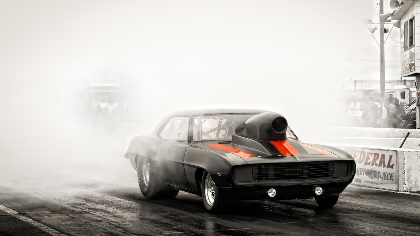 drag racing, smoke, cars