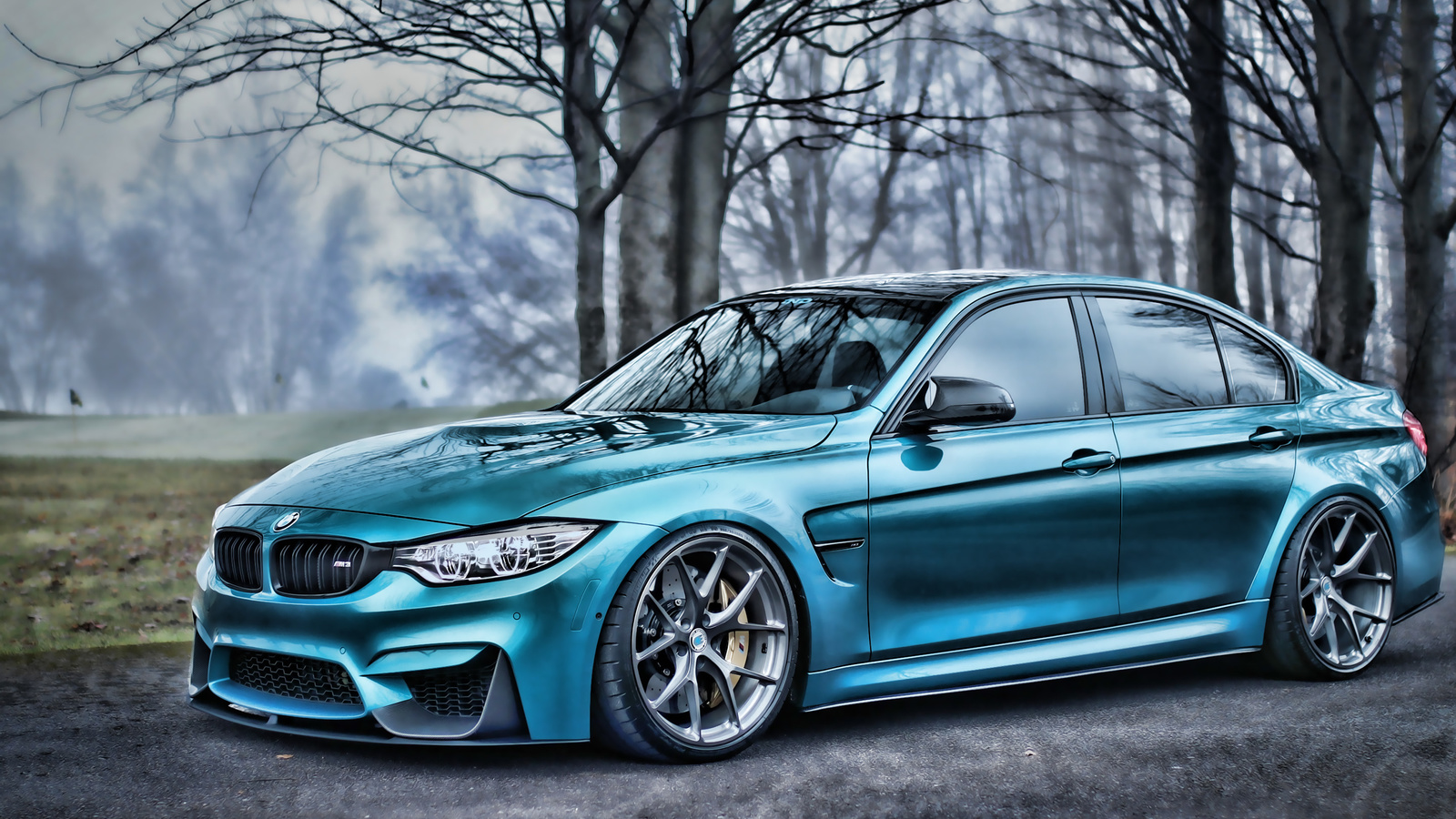 bmw, m3, hdr, f80, tuning, autumn, blue, supercars