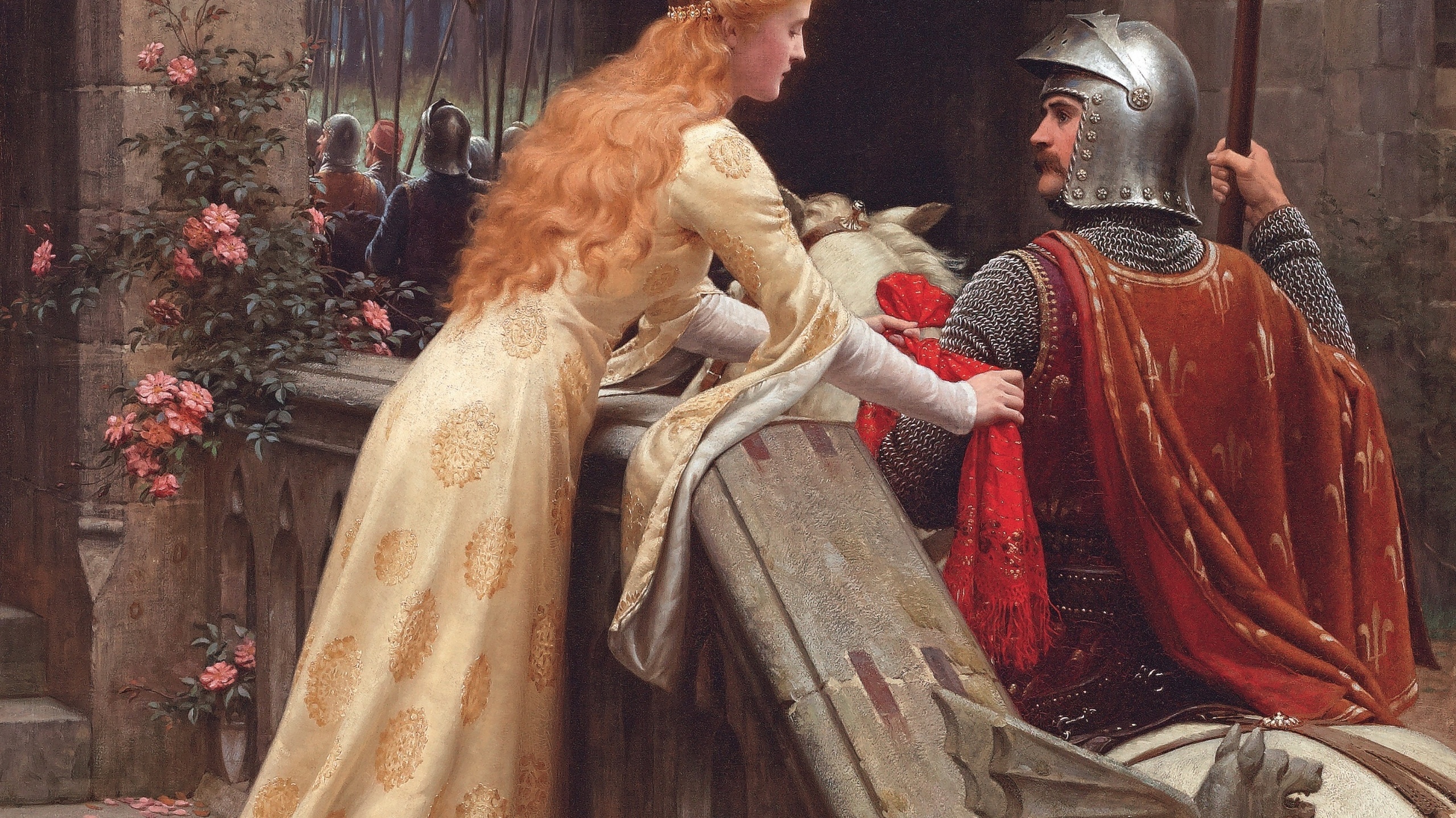 god speed, edmund blair leighton, middle ages, romanticism, pre-raphaelite, english painter