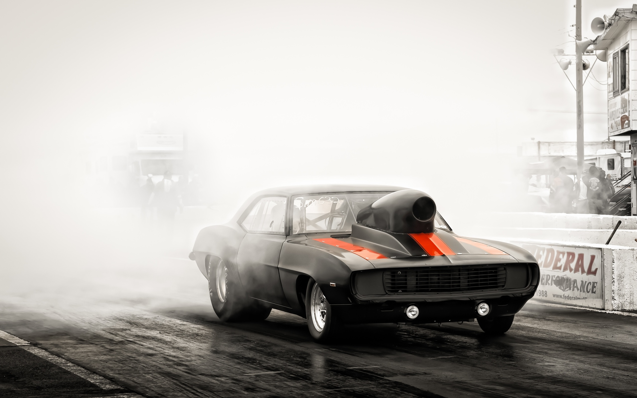 drag racing, smoke, cars