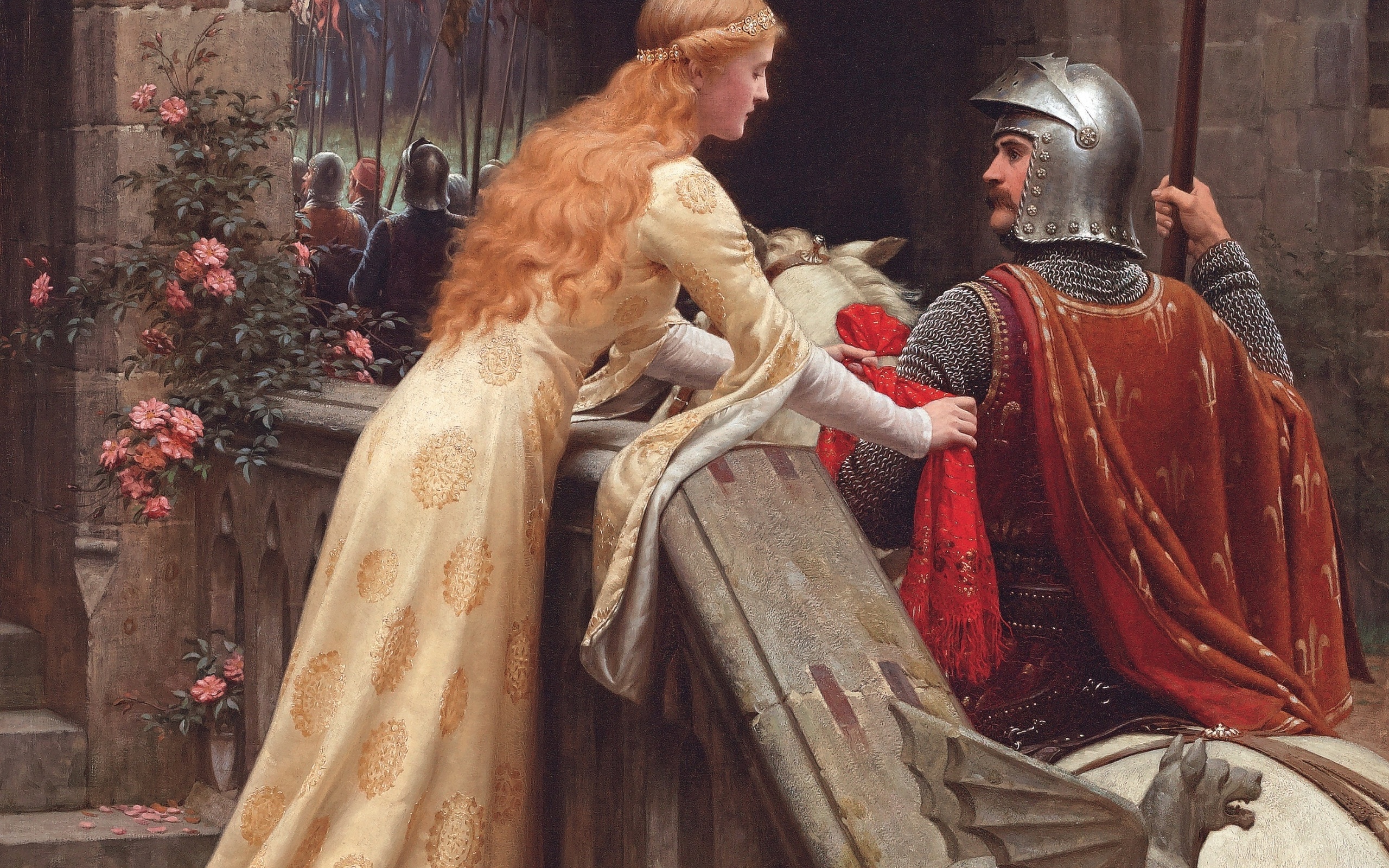 god speed, edmund blair leighton, middle ages, romanticism, pre-raphaelite, english painter