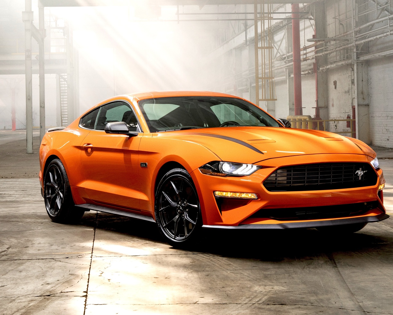 orange, ford, mustang, muscle cars