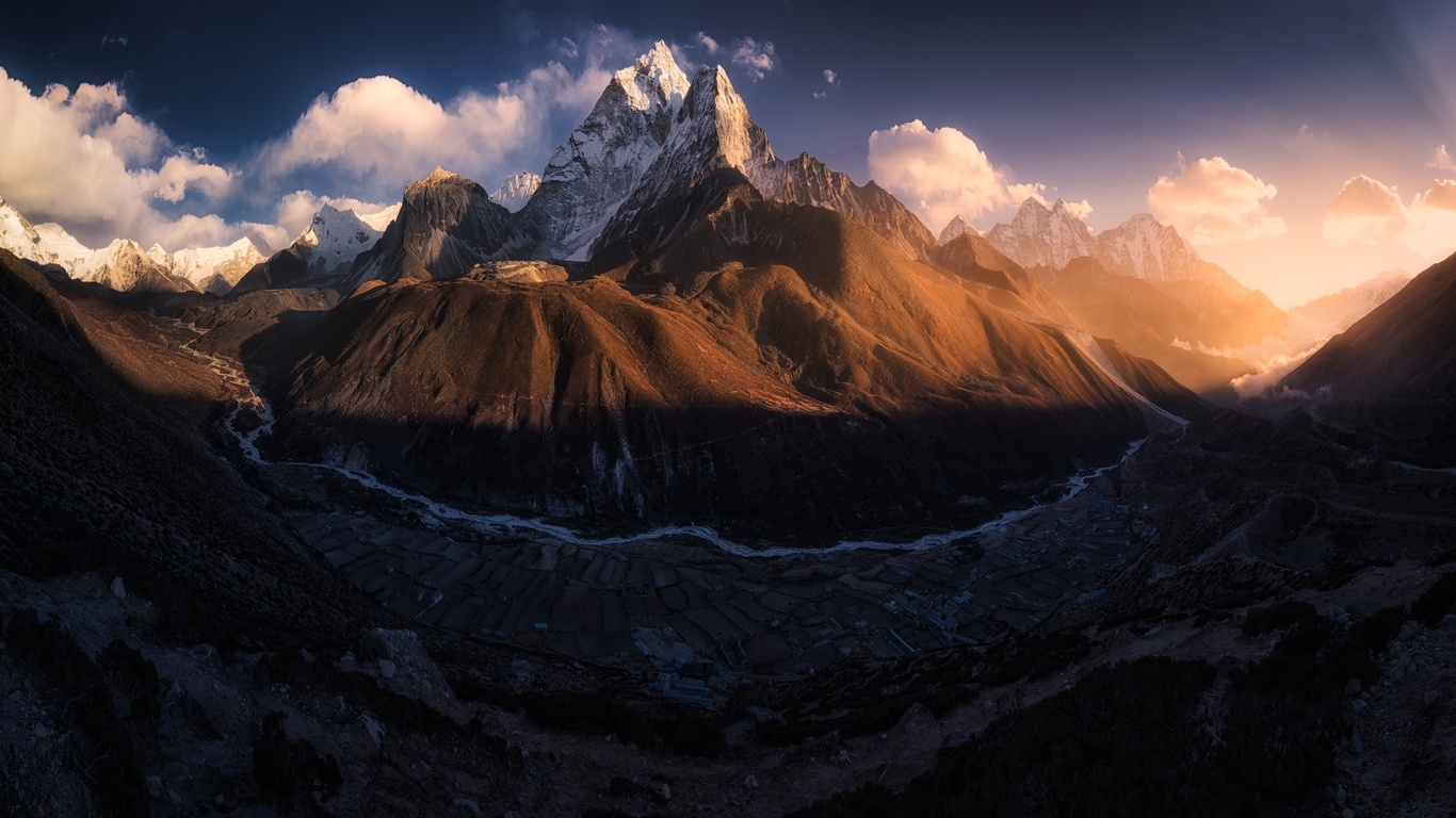 tibet dark, mountains,  