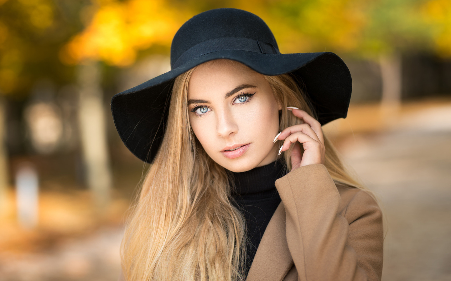 women, lods franck, hat, blonde, portrait, coats, depth of field