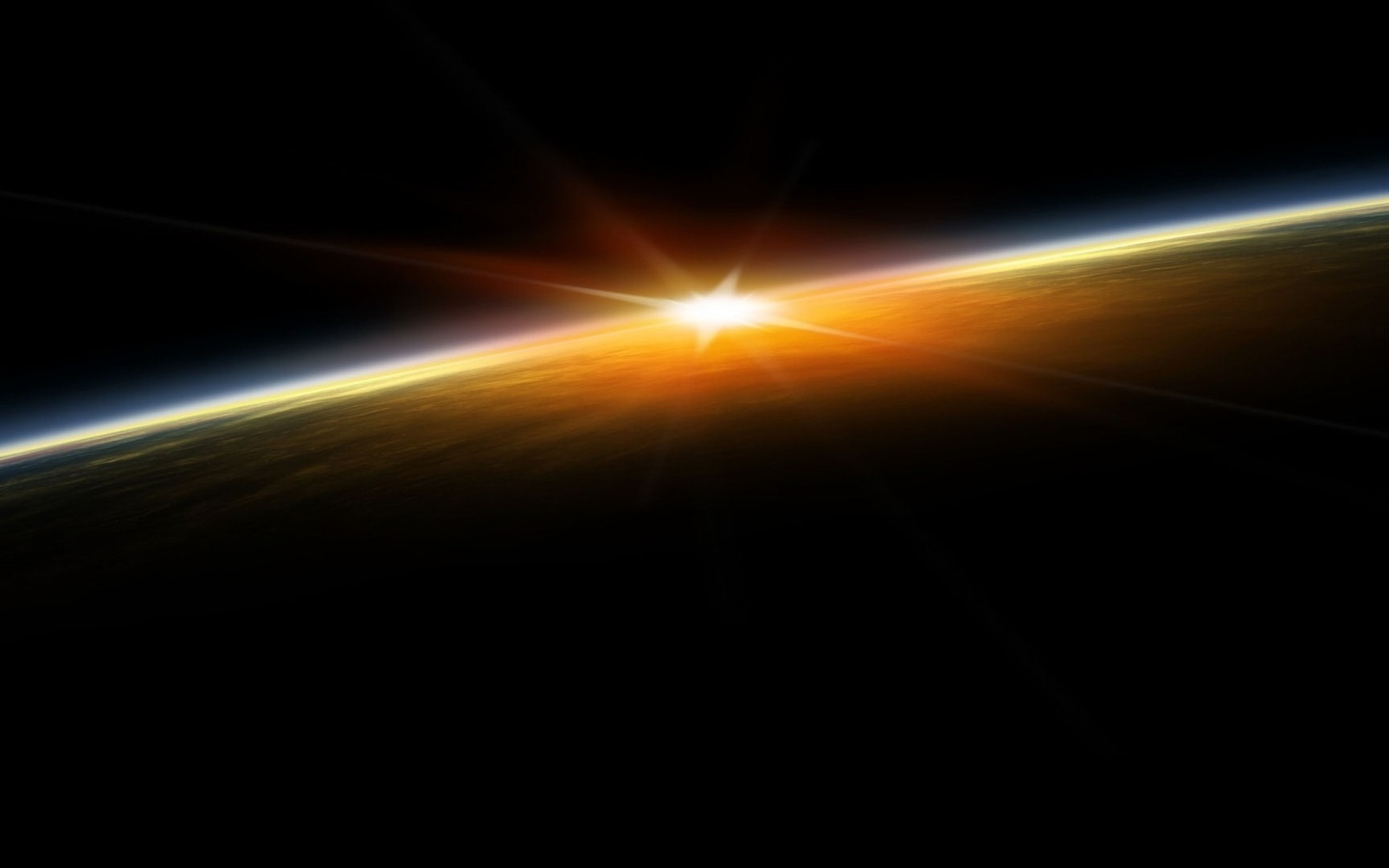 earth, triple monitor, sunlight, atmosphere